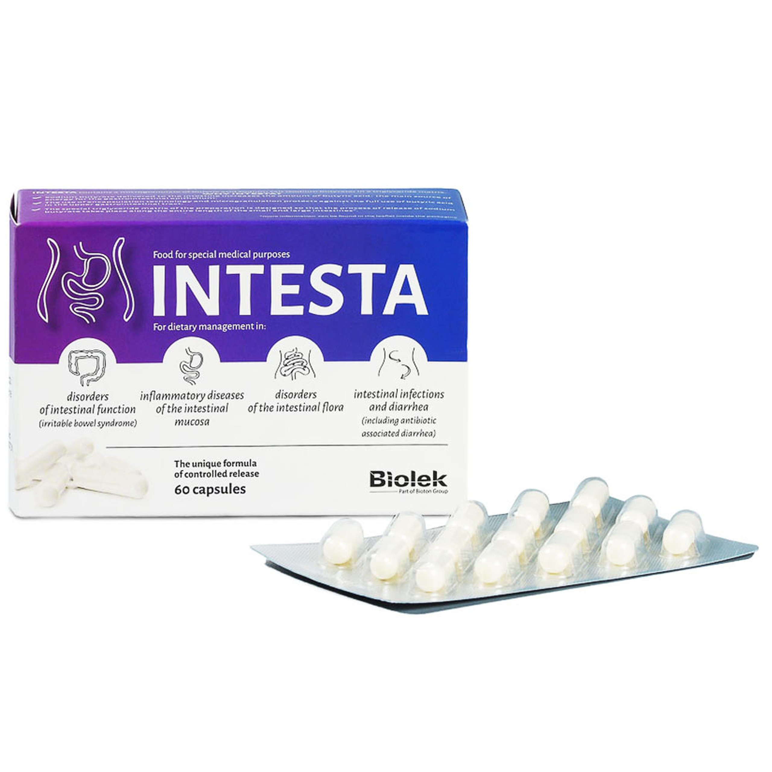 Viên uống Intesta Biolek 35.7g hỗ trợ điều trị viêm đại tràng (4 vỉ x 15 viên)