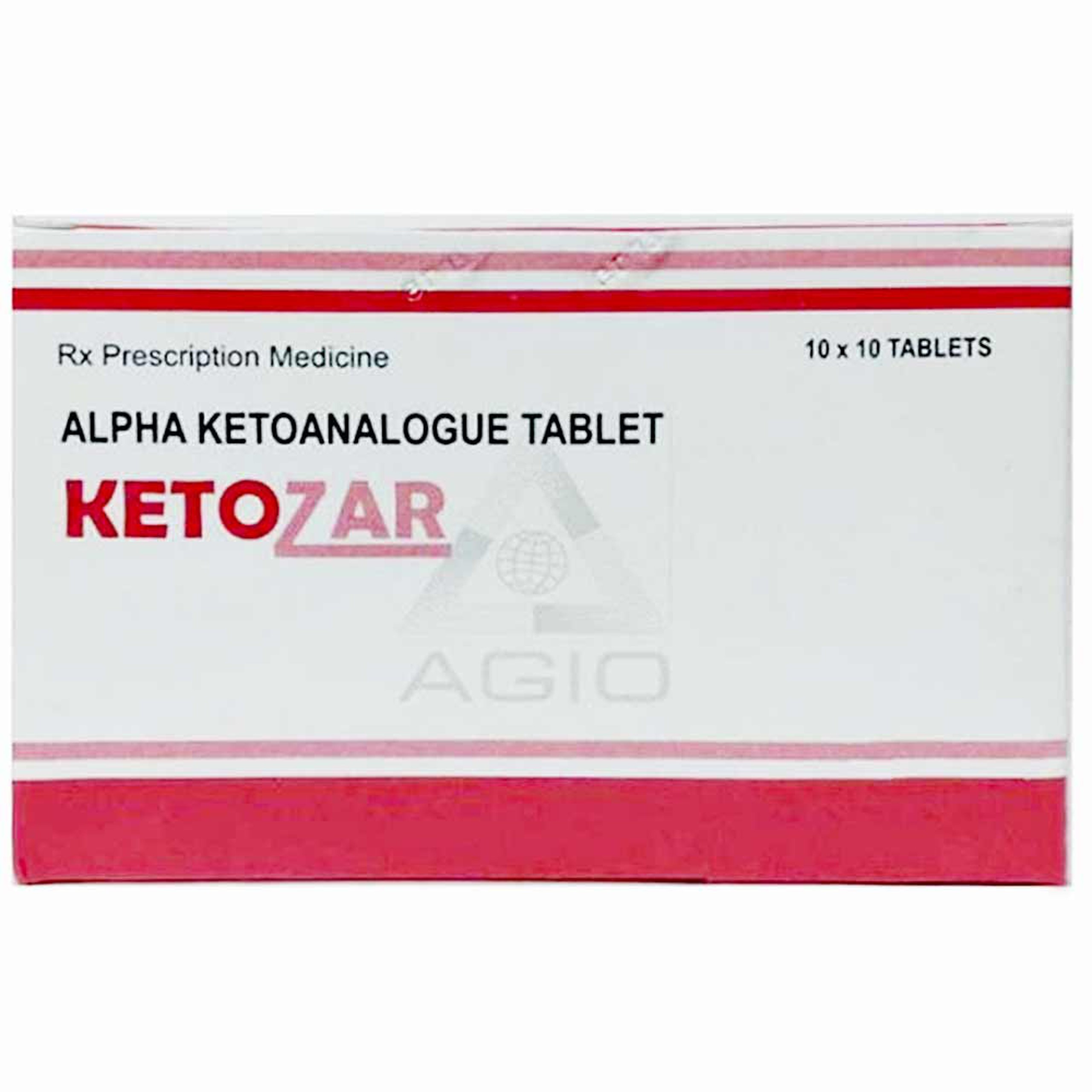 Thuốc Ketozar Agio phòng ngừa và điều trị suy thận mạn (10 vỉ x 10 viên)