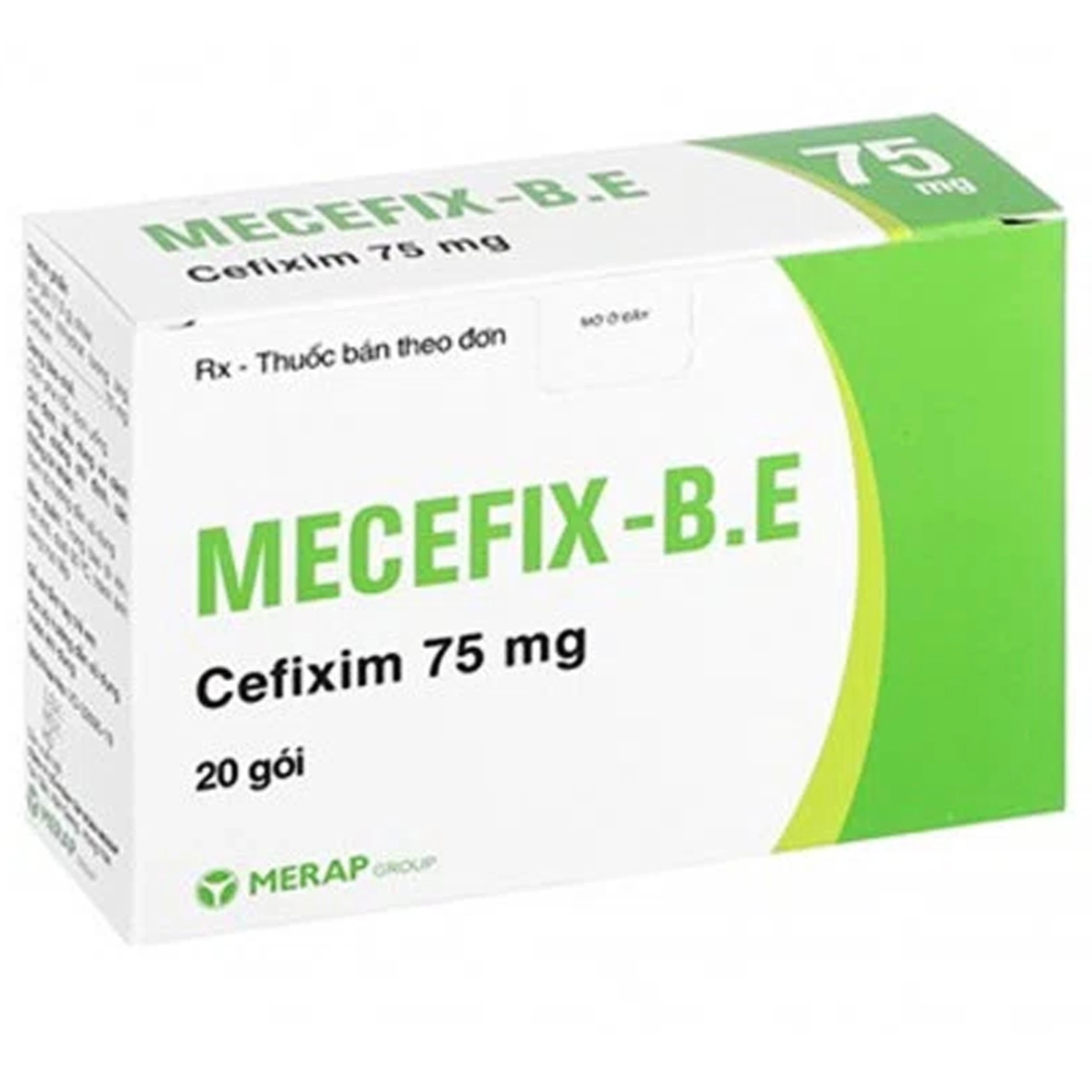 Cốm pha hỗn dịch uống Mecefix-B.E 75mg Merap điều trị nhiễm khuẩn đường tiết niệu (20 gói)