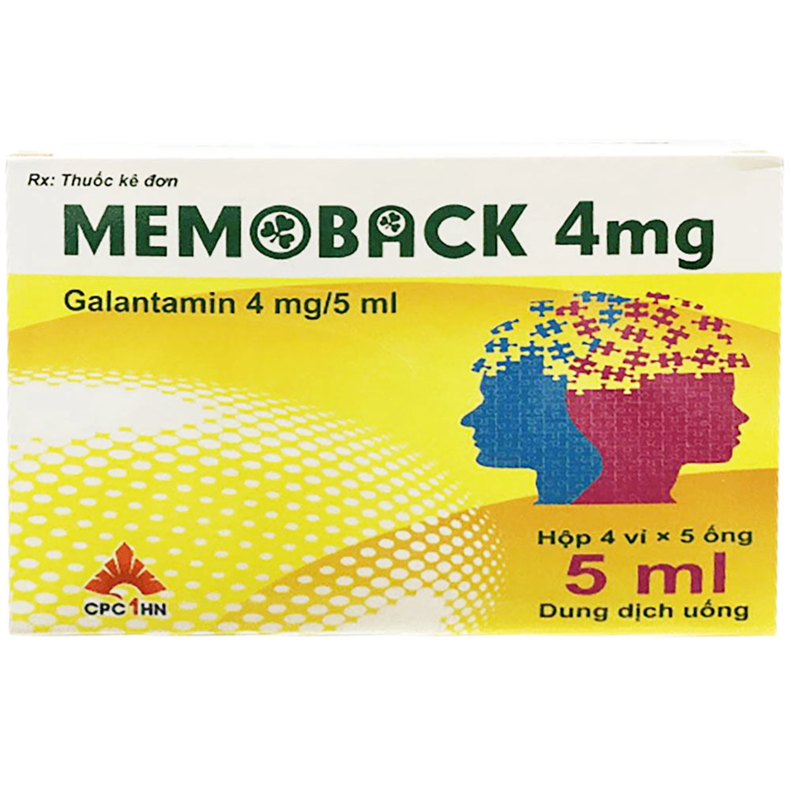 Dung dịch uống Memoback 4mg CPC1HN điều trị bệnh thần kinh ngoại vi (4 vỉ x 5 ống)