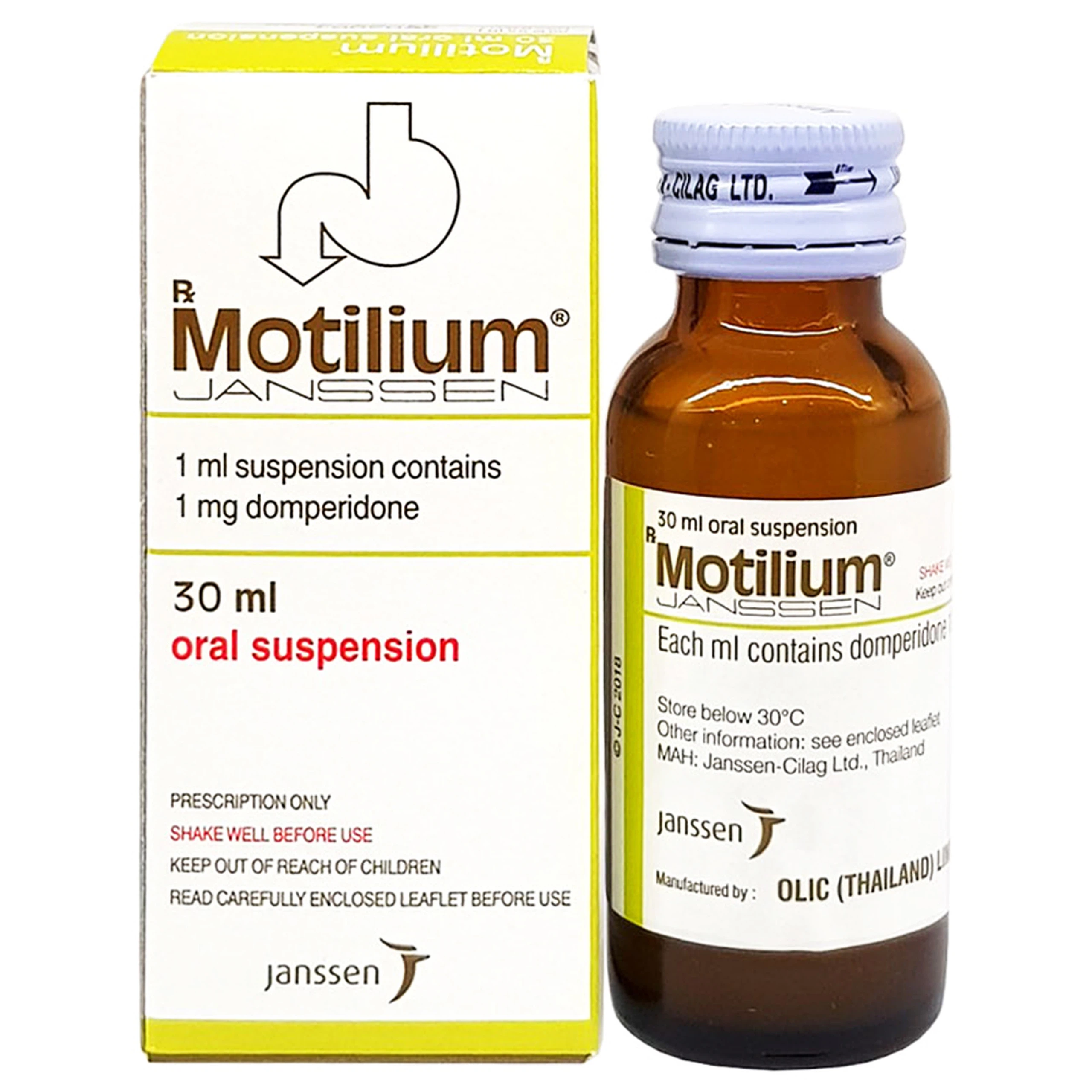 Hỗn dịch uống Motilium Janssen điều trị triệu chứng nôn và buồn nôn (30ml)