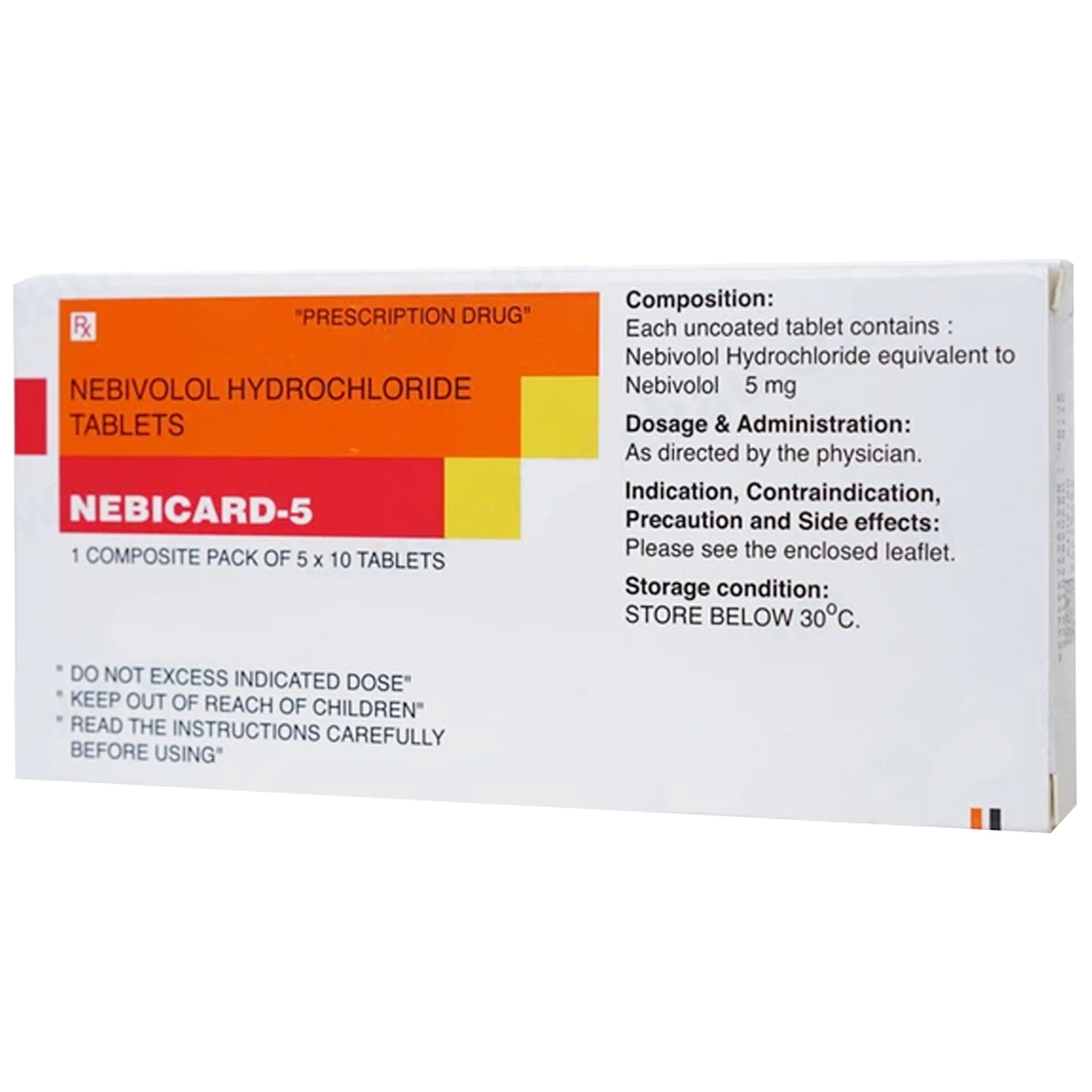 Viên nén Nebicard-5 Torrent điều trị tăng huyết áp (5 vỉ x 10 viên)