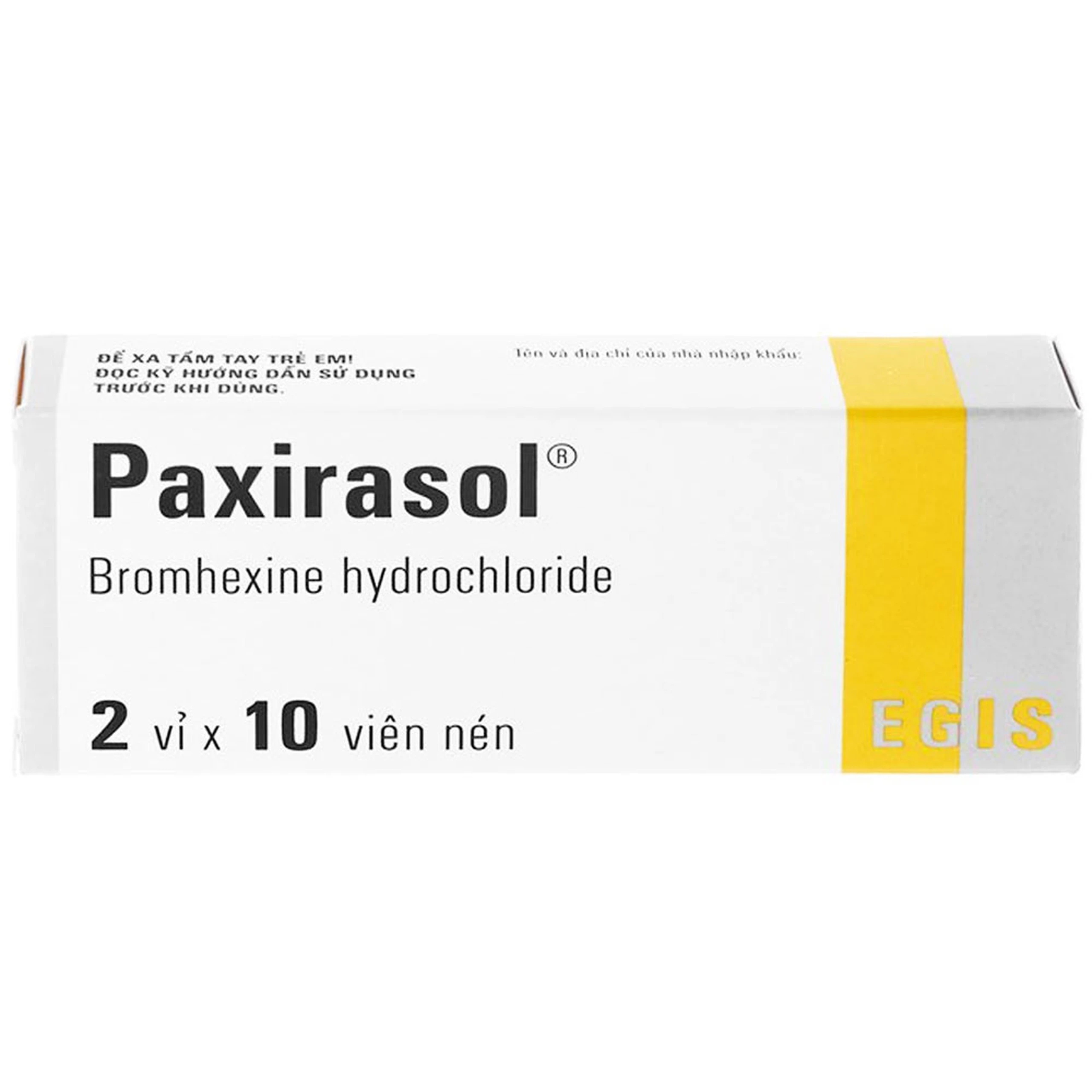 Thuốc Paxirasol Egis hỗ trợ làm tan chất nhầy trong bệnh lý hô hấp (20 viên)