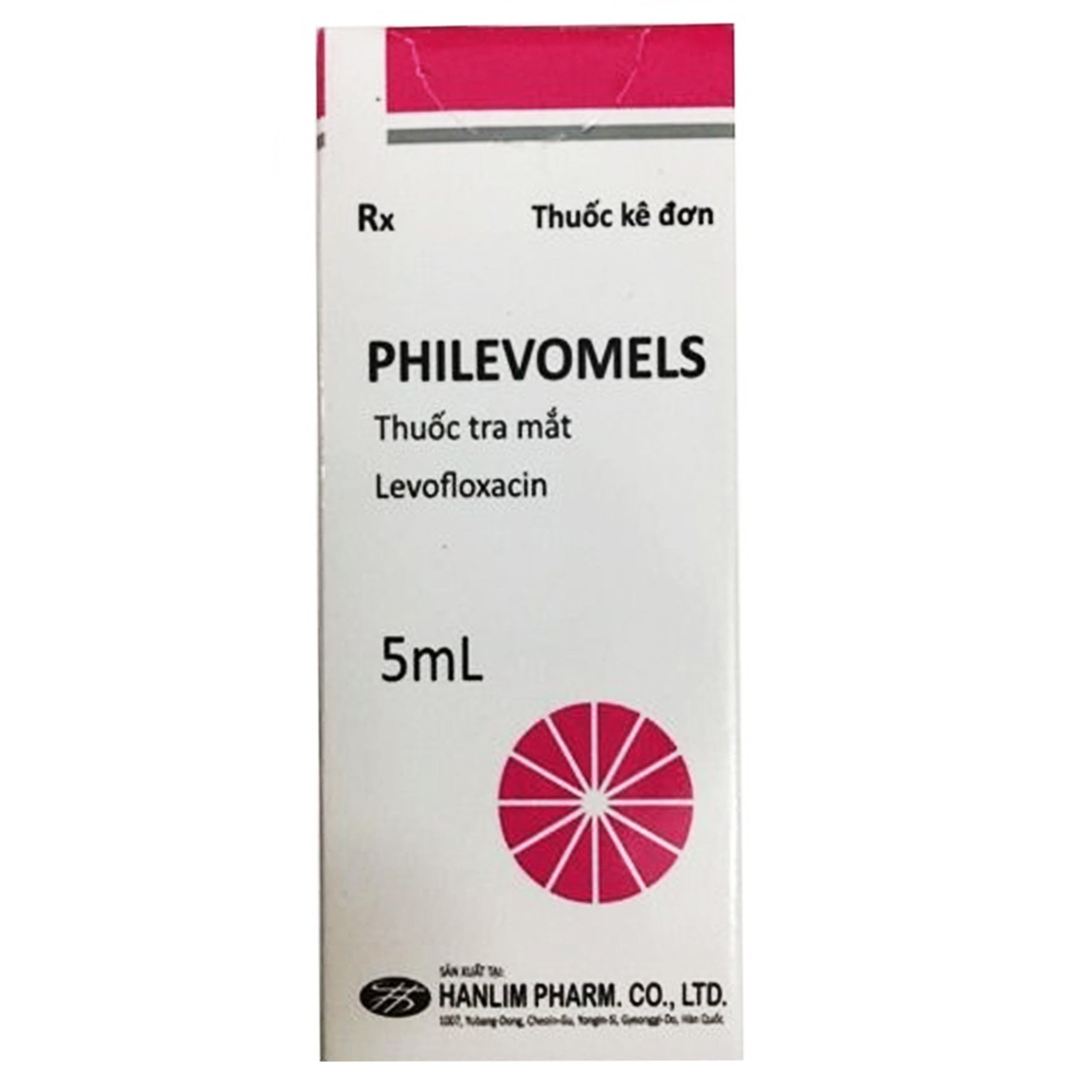 Thuốc tra mắt Philevomels Hanlim điều trị viêm bờ mi, lẹo, viêm túi lệ (5ml)