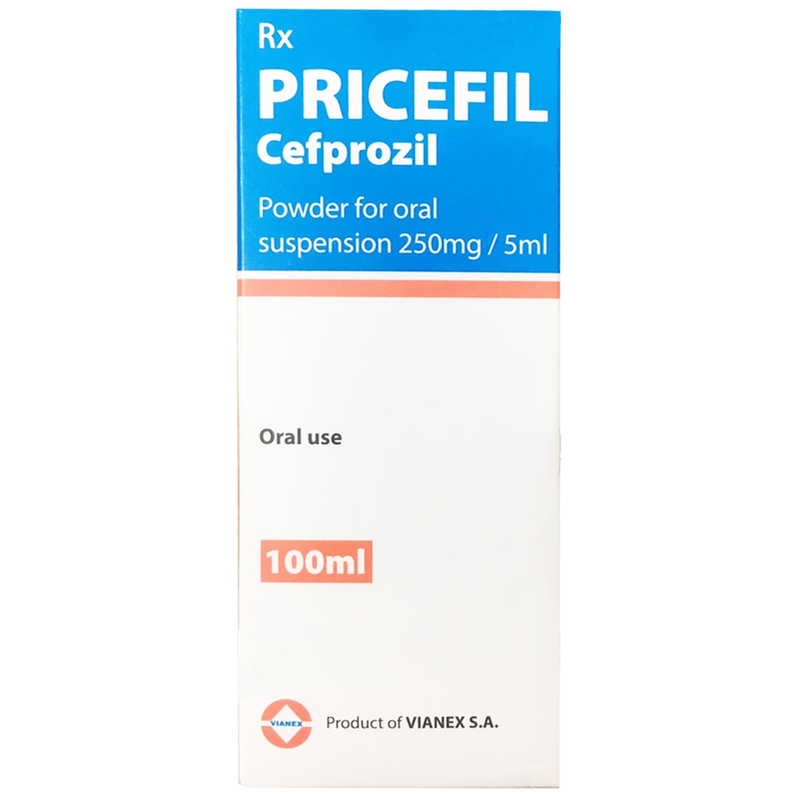 Bột pha uống Pricefil Cefprozil 250mg/5ml Vianex điều trị nhiễm khuẩn đường hô hấp (100ml)