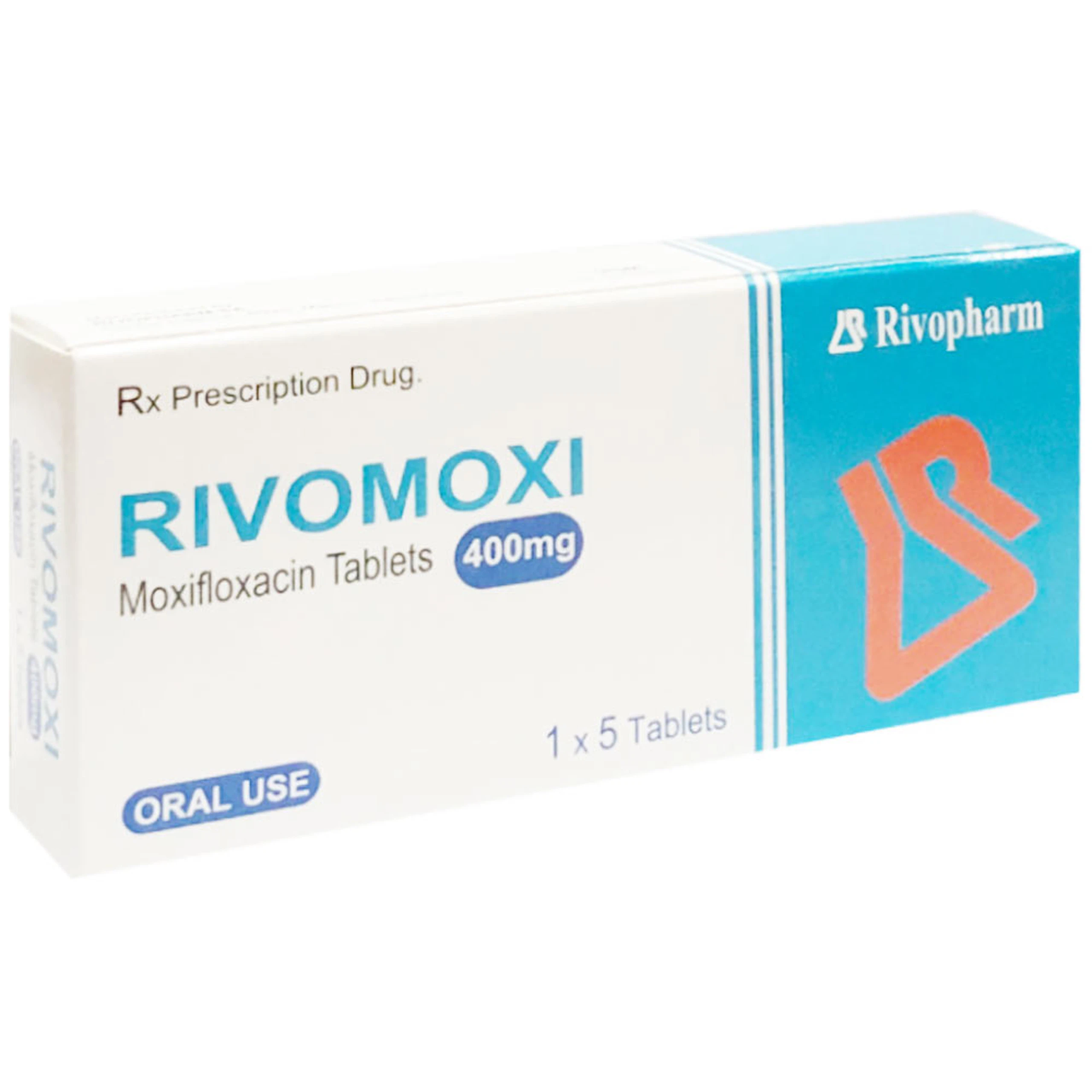 Thuốc Rivomoxi 400mg Hanoi Pharma điều trị nhiễm khuẩn (1 vỉ x 5 viên)