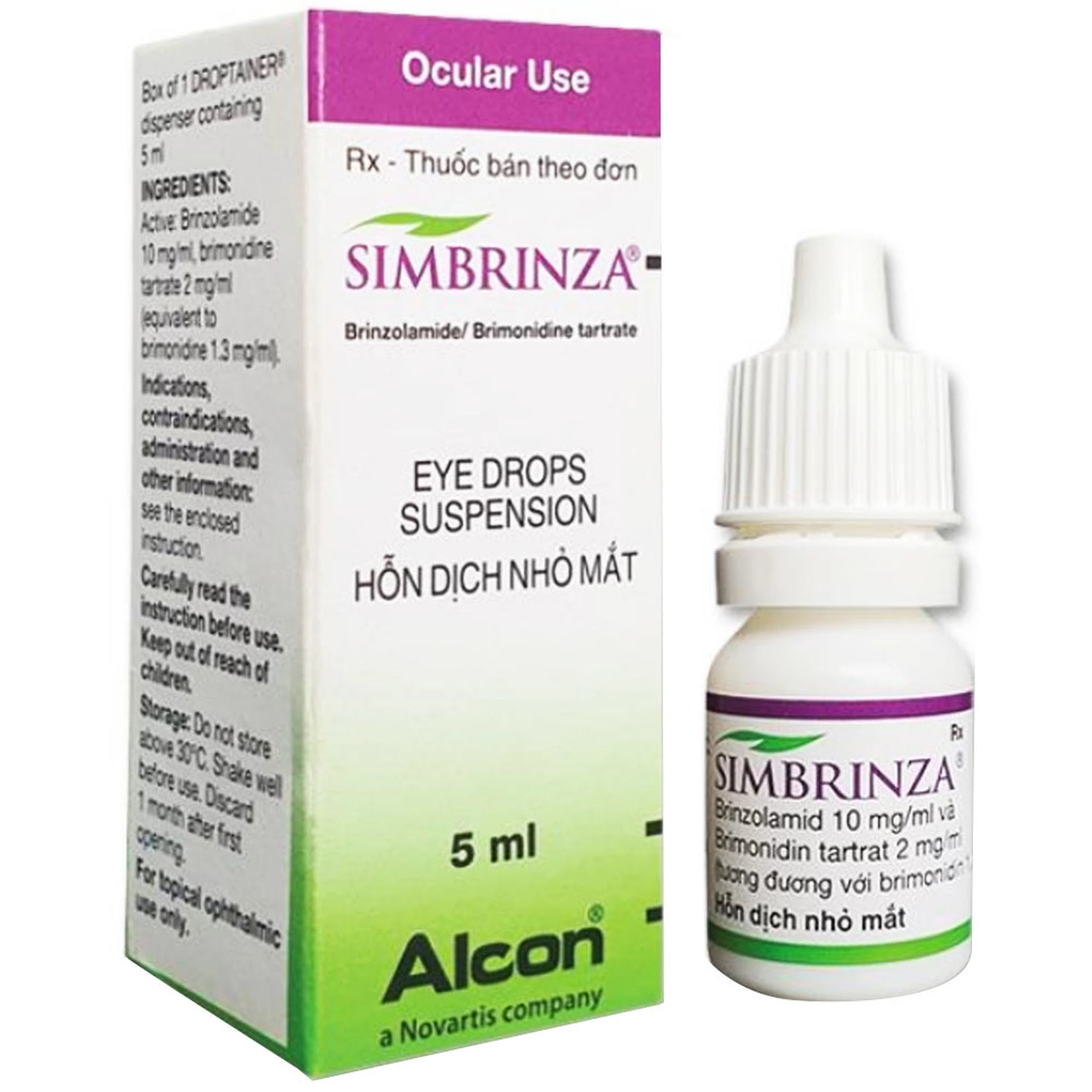 Thuốc nhỏ mắt Simbrinza Novartis hỗ trợ giảm áp lực nội nhãn (5ml)