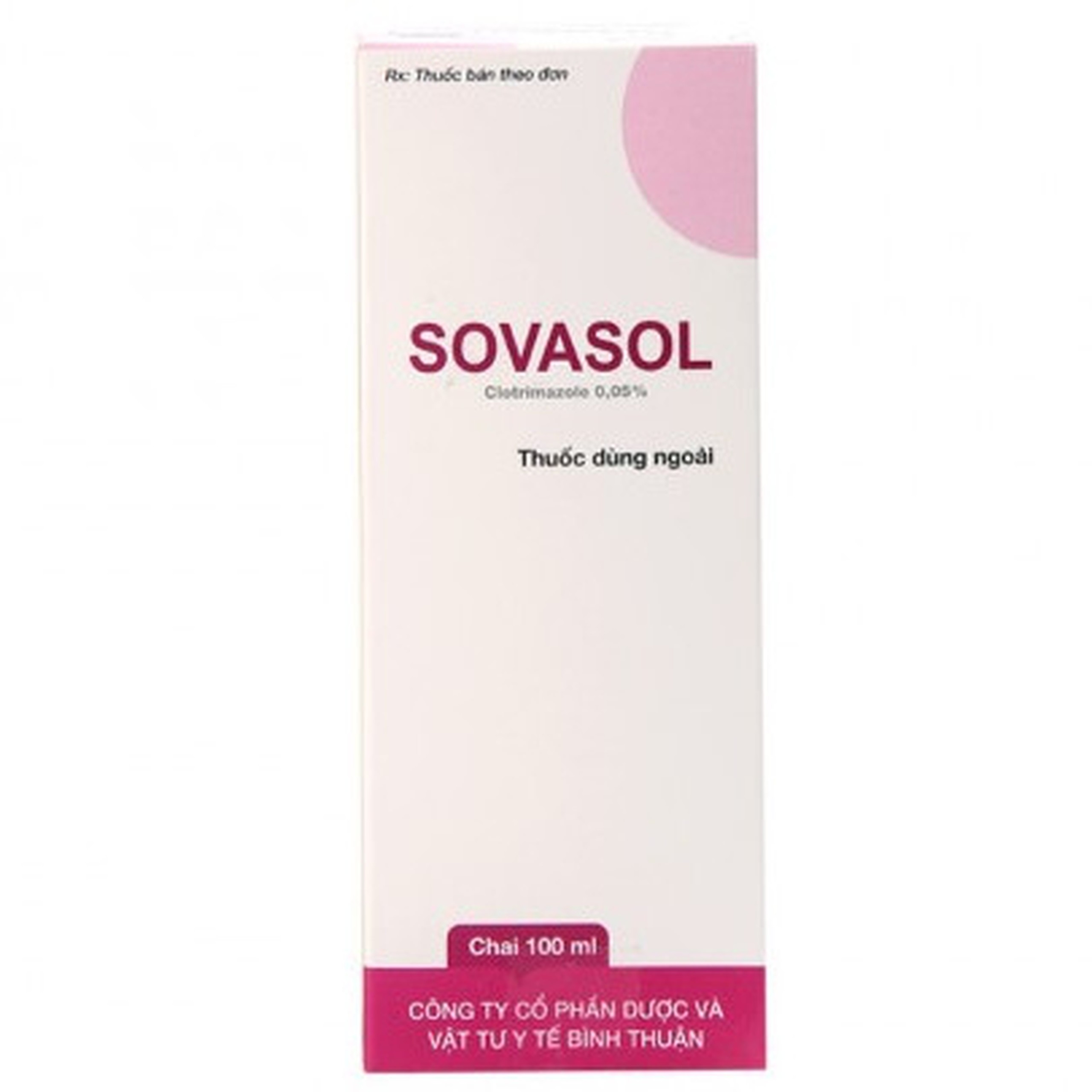 Dung dịch Sovasol Bình Thuận điều trị nấm Candida ở miệng, họng (100ml)