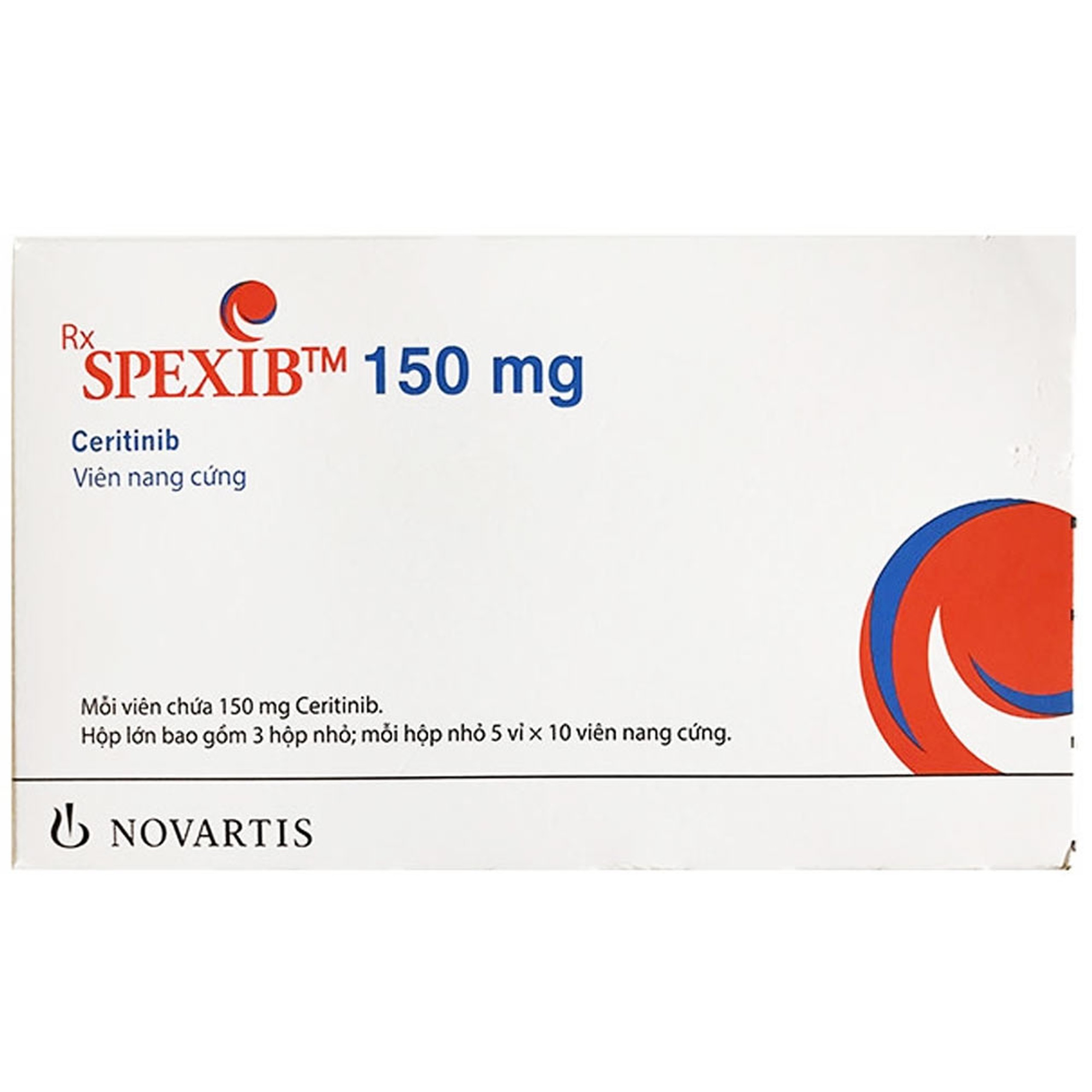 Thuốc Spexib 150mg Novartis hỗ trợ điều trị ung thư phổi (5 vỉ x 10 viên)