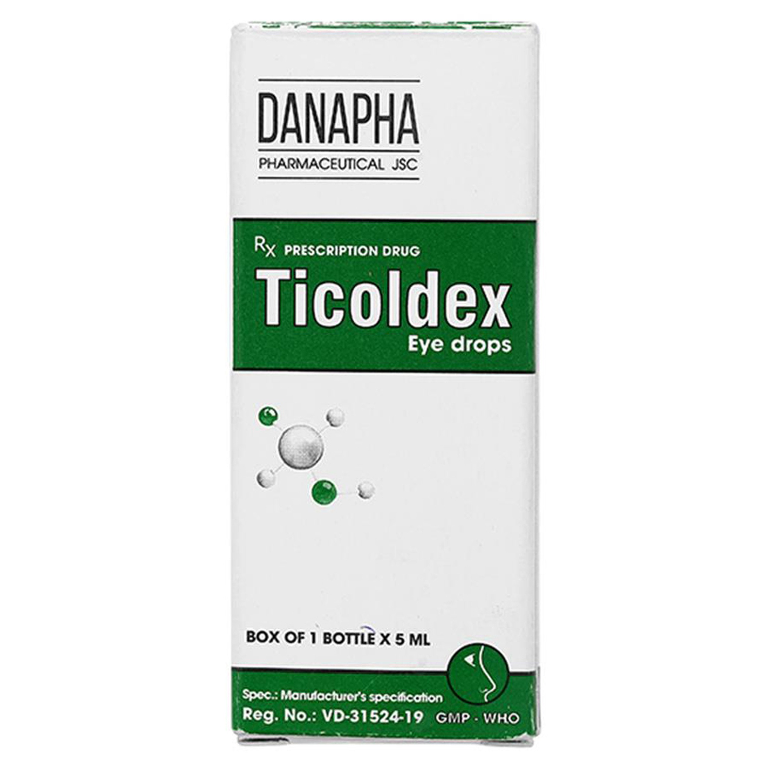 Thuốc nhỏ mắt Ticoldex Danapha điều trị viêm giác mạc, viêm kết mạc (5ml)
