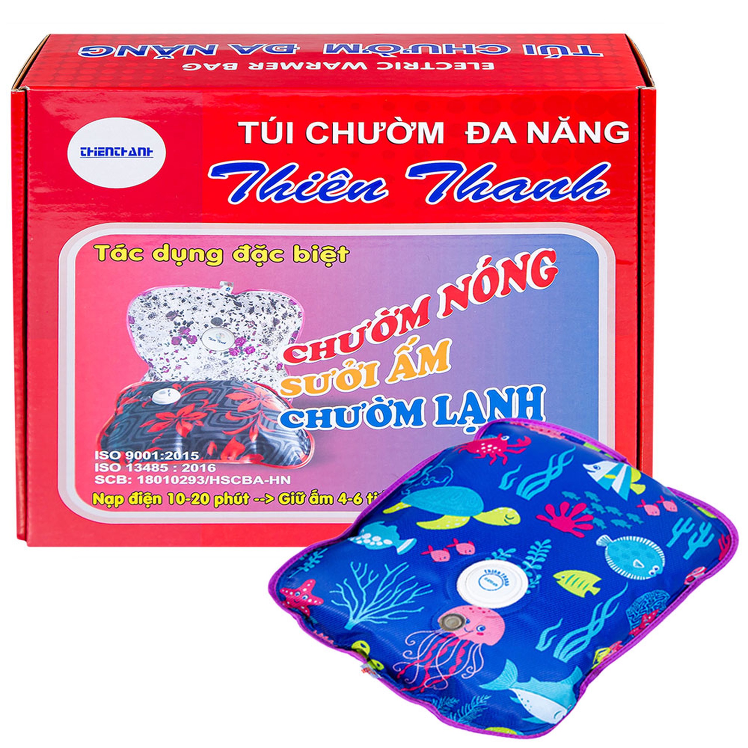 Túi chườm đa năng Thiên Thanh chườm nóng, sưởi ẩm, chườm lạnh, giữ ấm 4 - 6 tiếng 