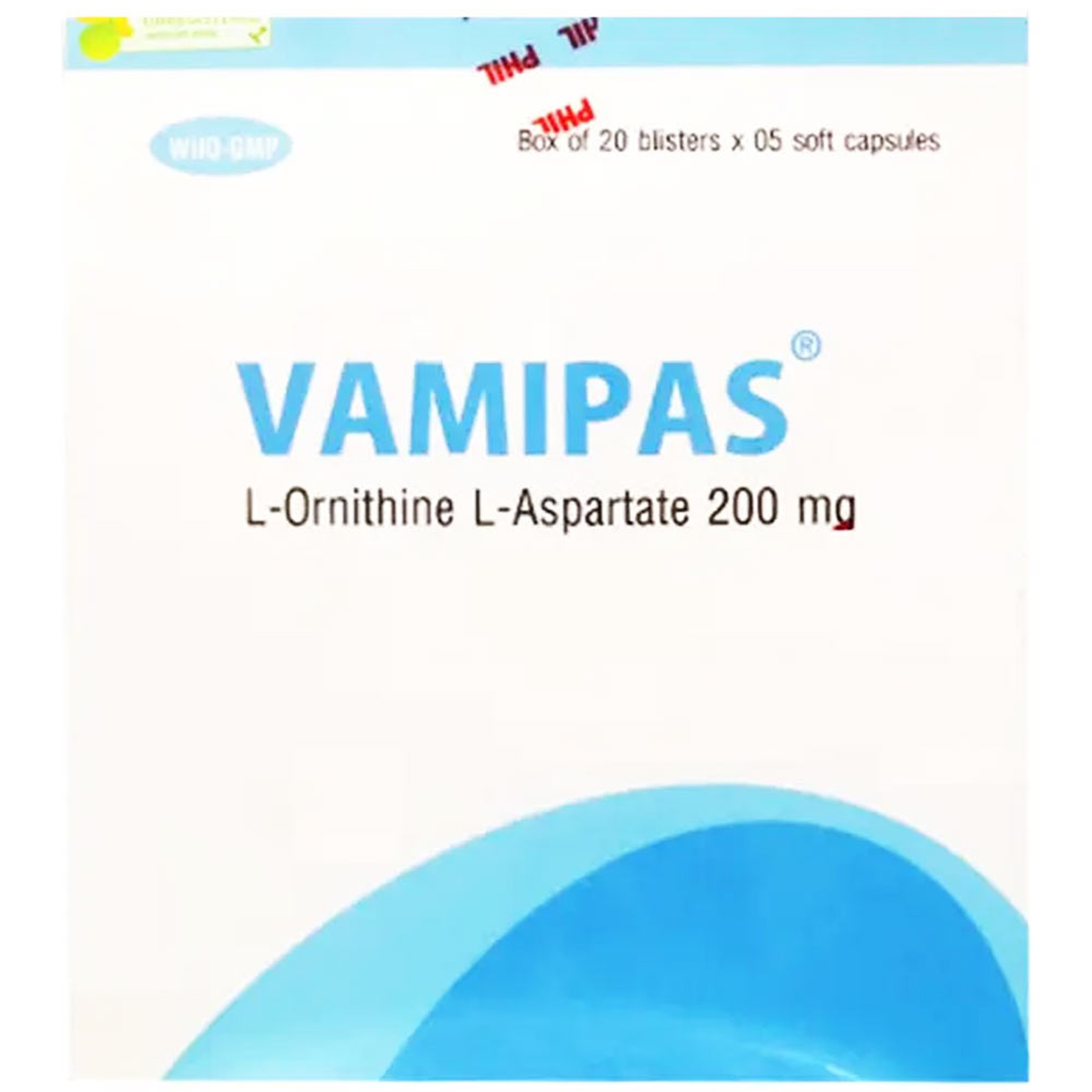 Thuốc Vamipas 200mg hỗ trợ điều trị viêm gan, xơ gan, gan nhiễm mỡ (20 vỉ x 5 viên)