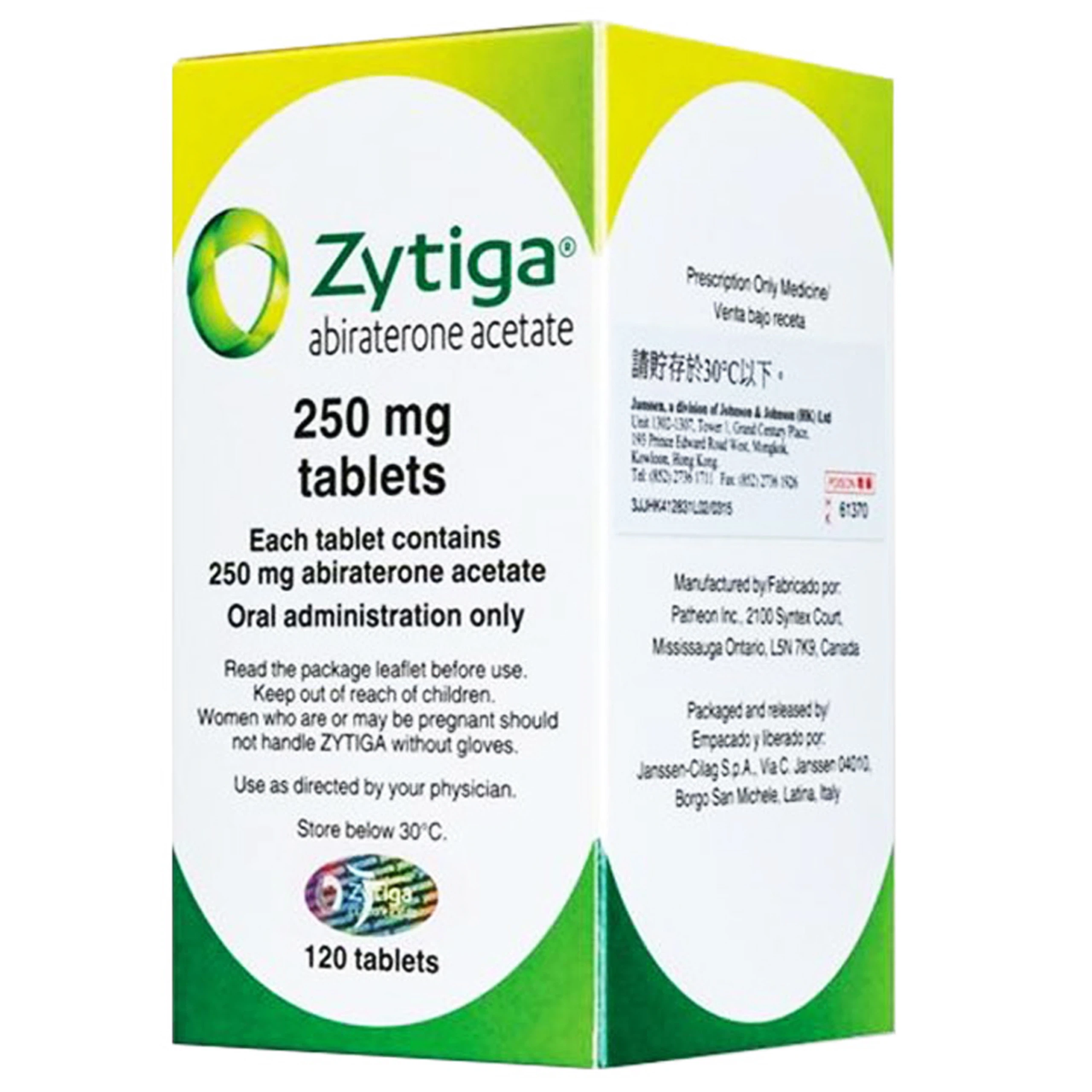 Thuốc Zytiga 250mg Janssen điều trị ung thư tuyến tiền liệt (120 viên)