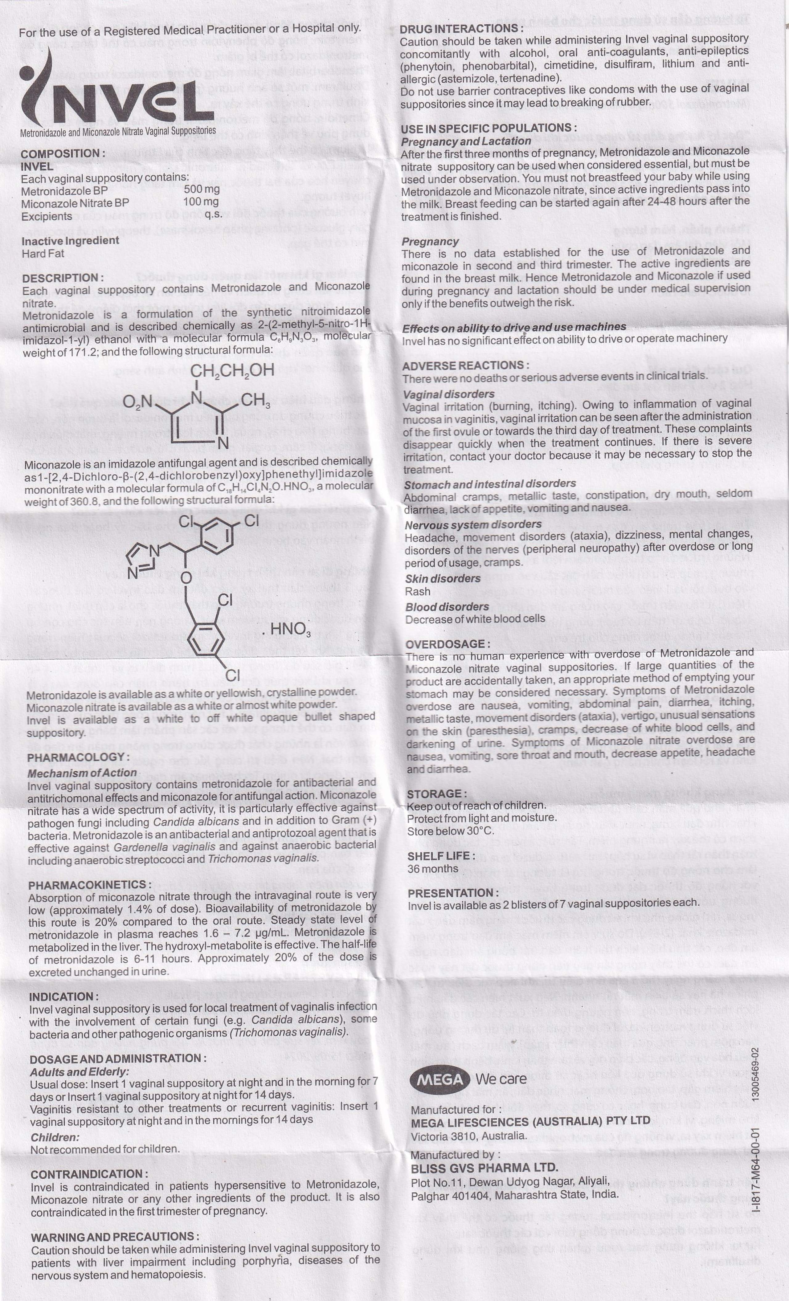 Thuốc Invel Mega Bliss GVS Pharma điều trị viêm âm đạo do nấm, vi khuẩn hoặc trichomonas (2 vỉ x 7 viên)