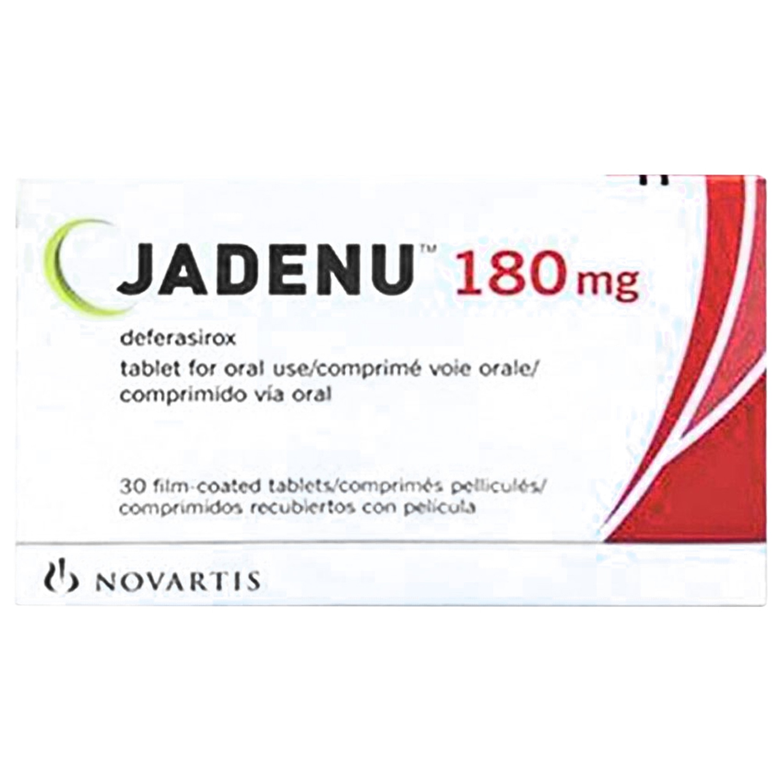 Thuốc Jadenu 180mg Novartis điều trị quá tải sắt mạn tính do truyền máu thường xuyên (3 vỉ x 10 viên)