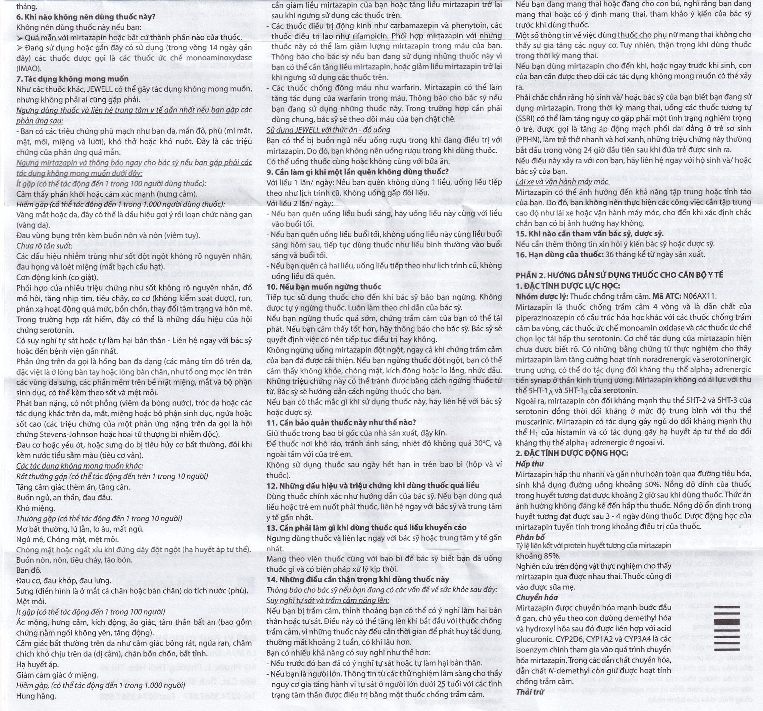 Viên nén Jewell 30mg Davipharm điều trị các đợt trầm cảm nặng (4 vỉ x 7 viên)