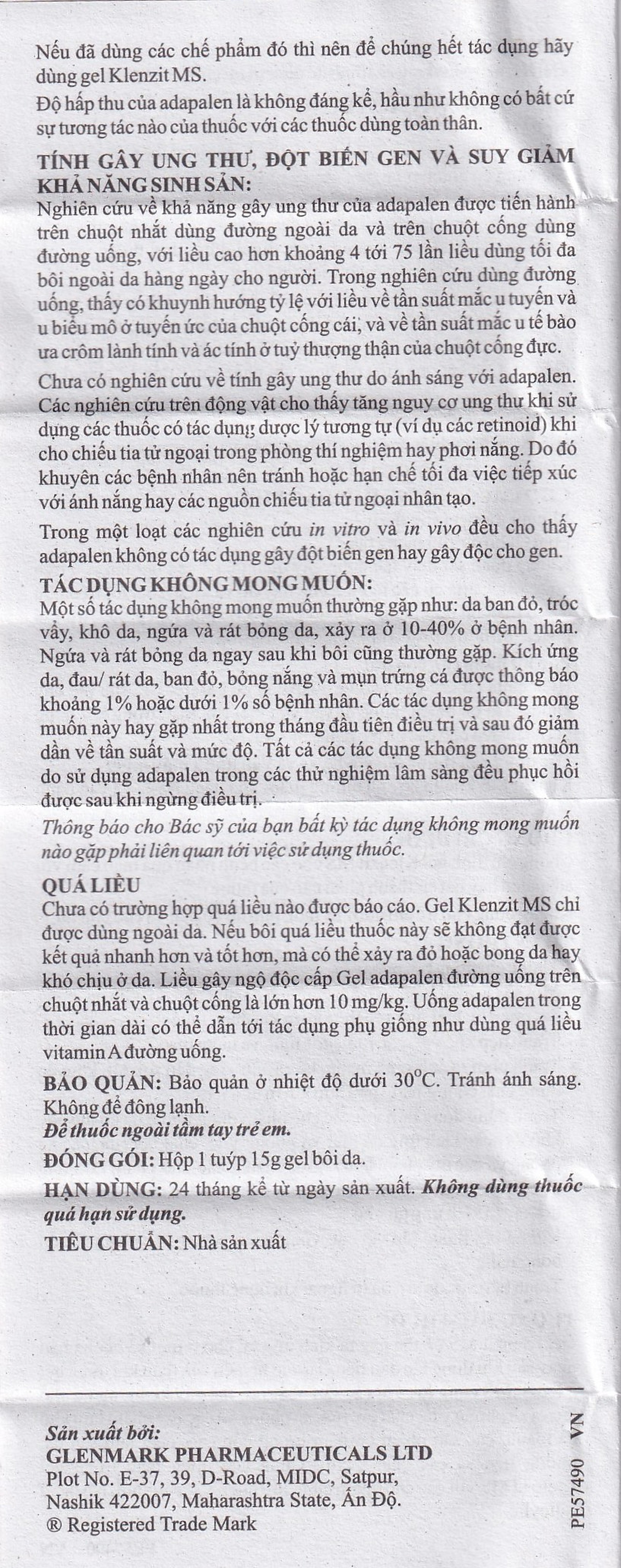 Gel bôi da Klenzit MS điều trị mụn trứng cá (15g)