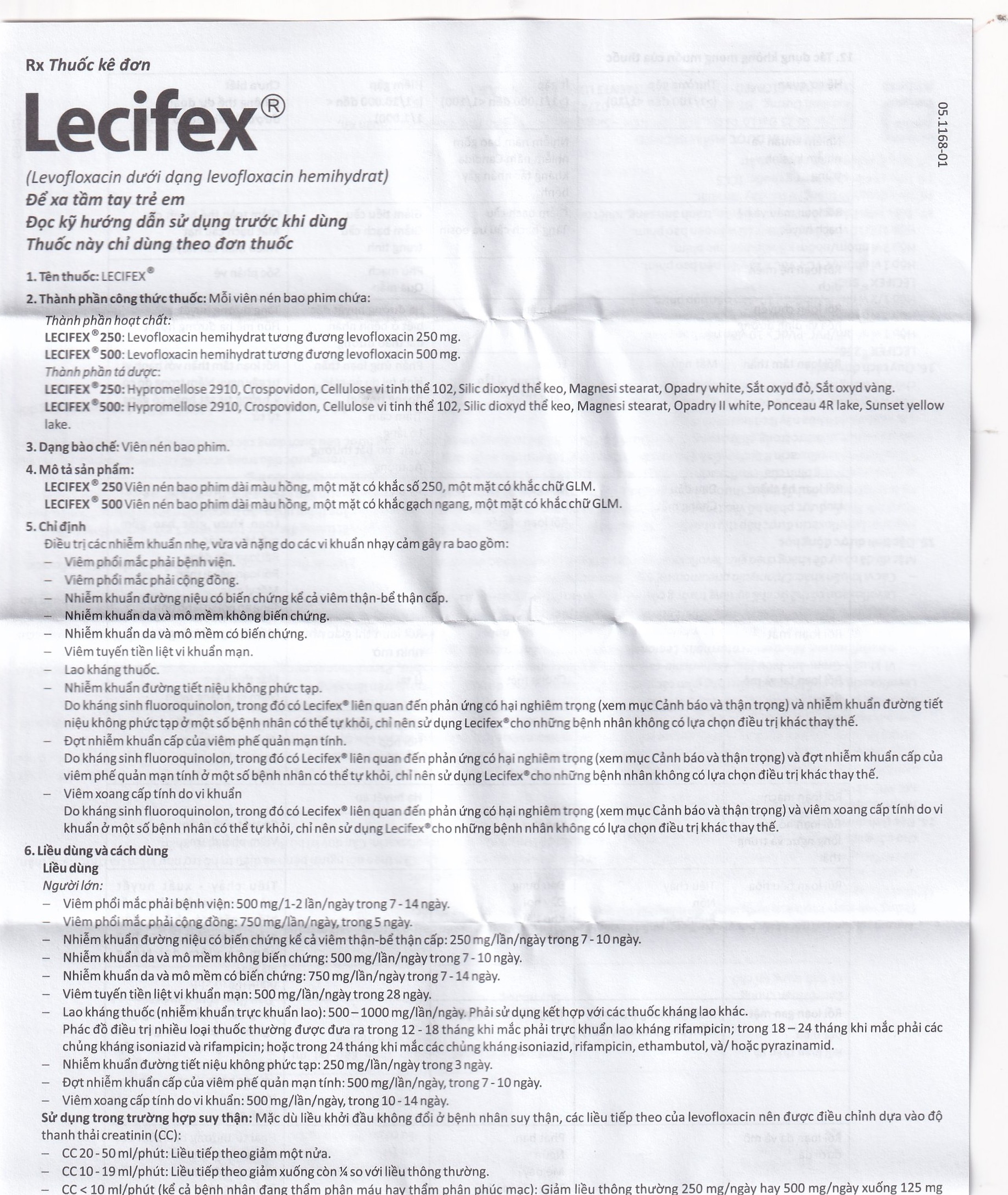 Thuốc Lecifex 500mg Abbott điều trị nhiễm khuẩn nhẹ, vừa và nặng (2 vỉ x 10 viên)