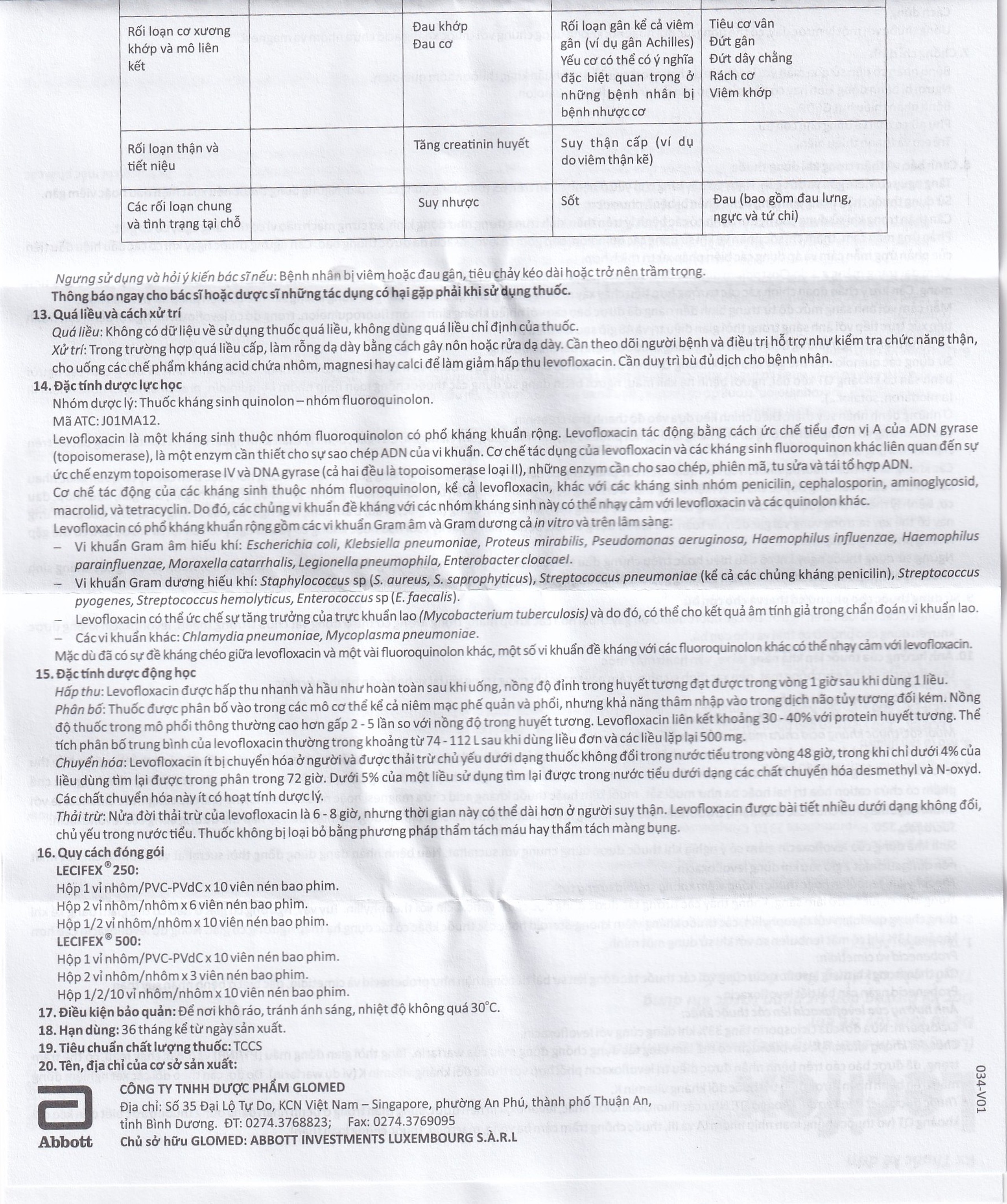 Thuốc Lecifex 500mg Abbott điều trị nhiễm khuẩn nhẹ, vừa và nặng (2 vỉ x 10 viên)