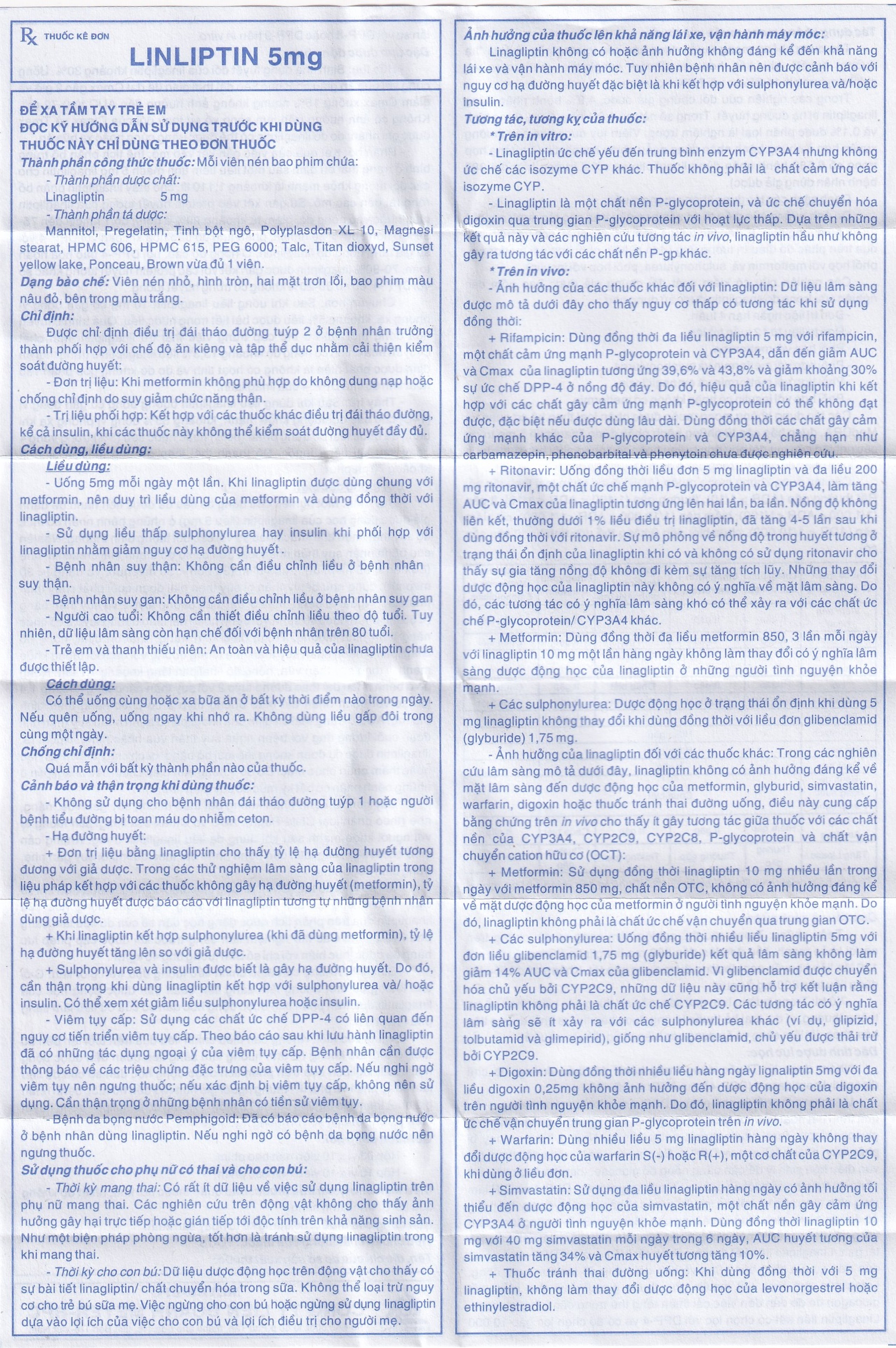 Thuốc Linliptin 5mg Meyer - BPC điều trị đái tháo đường típ 2 (3 vỉ x 10 viên)