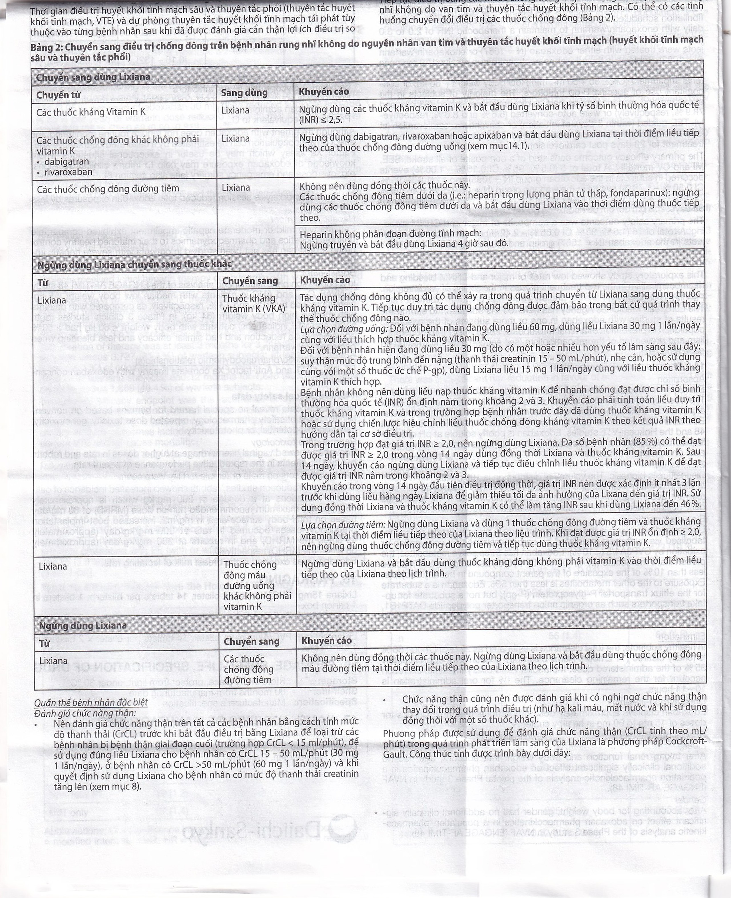 Thuốc Lixiana 60mg Daiichi-Sankyo phòng ngừa đột quỵ và cục máu đông (2 vỉ x 14 viên)