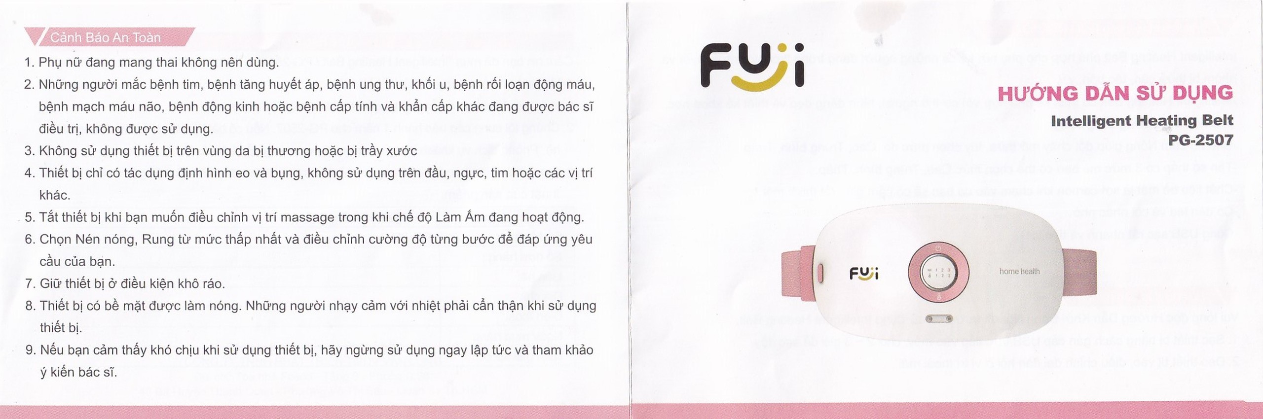 Máy massage (mát xa) bụng Fuji PG-2507 giúp làm ấm đều vùng bụng