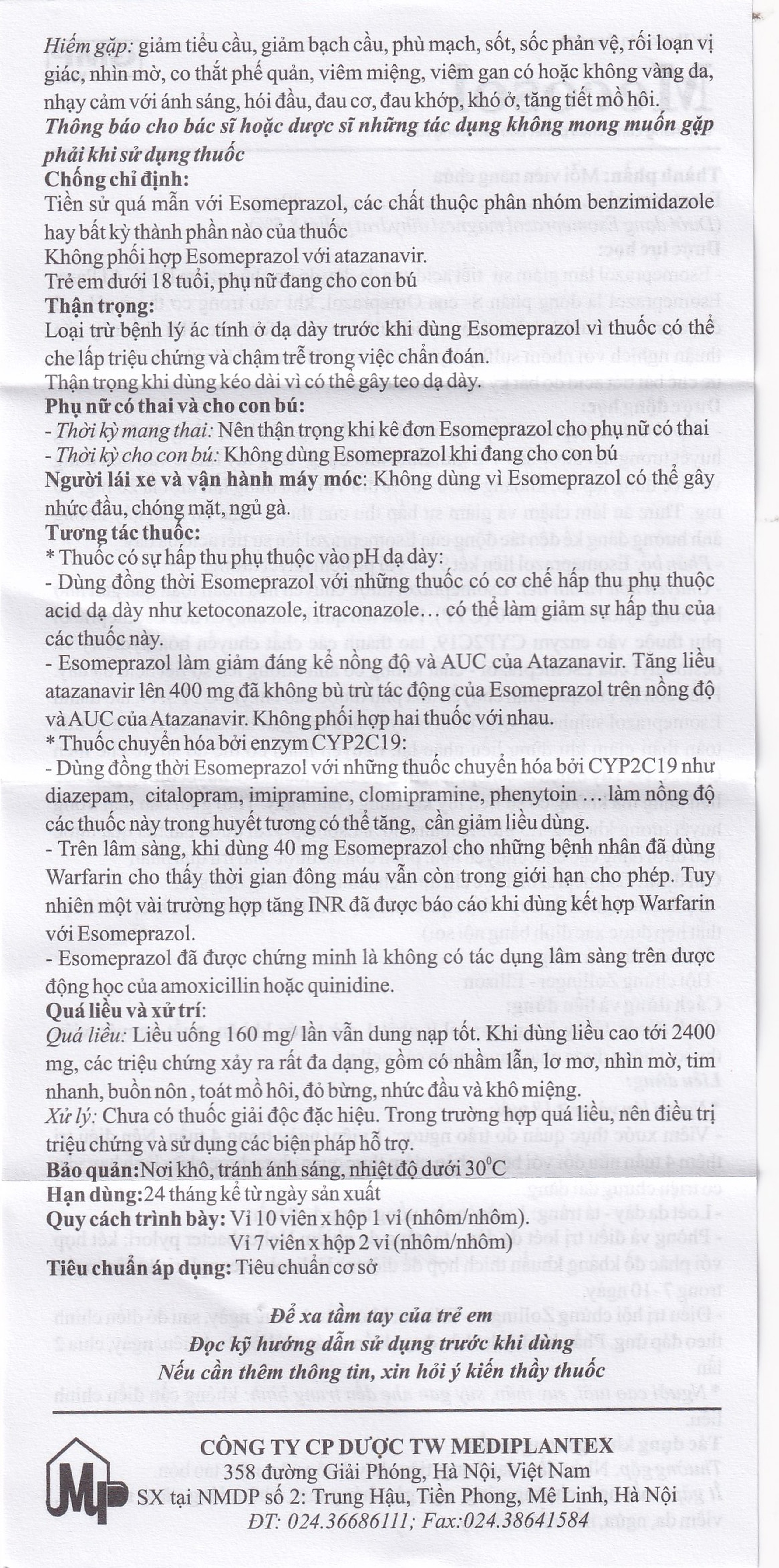 Viên nang cứng Mecosol 40mg Mediplantex điều trị bệnh trào ngược - dạ dày, thực quản (1 vỉ x 10 viên)