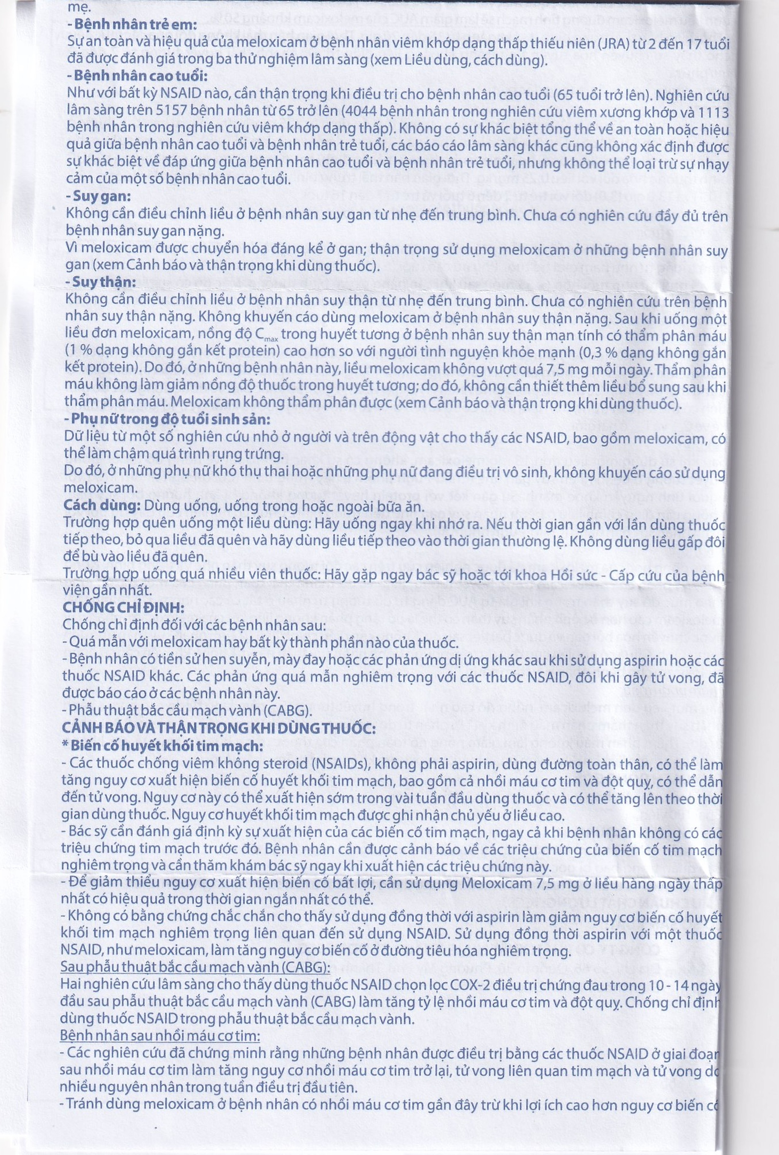 Thuốc Meloxicam 7.5mg điều trị viêm xương khớp, viêm cột sống (2 vỉ x 10 viên)