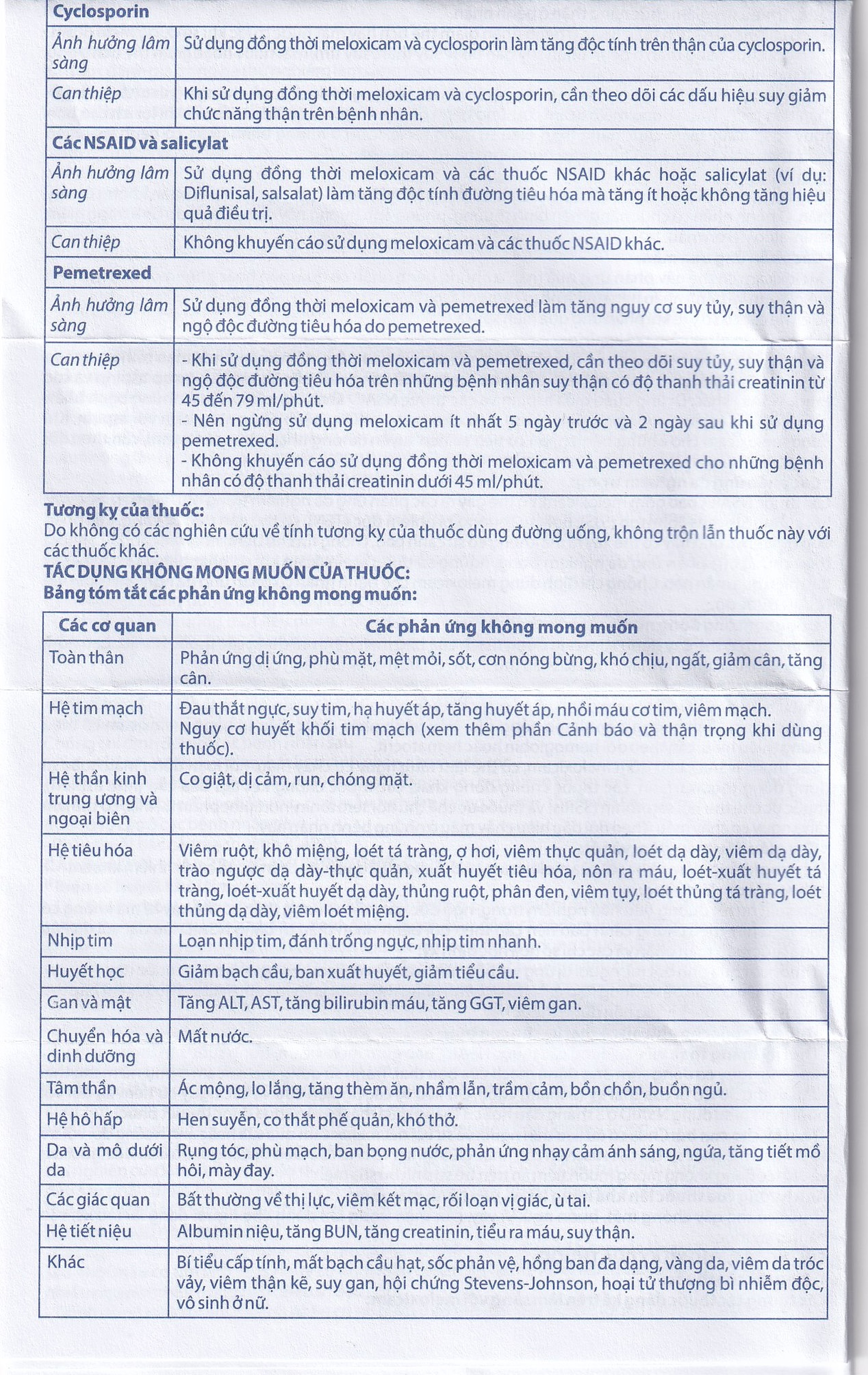 Thuốc Meloxicam 7.5mg điều trị viêm xương khớp, viêm cột sống (2 vỉ x 10 viên)