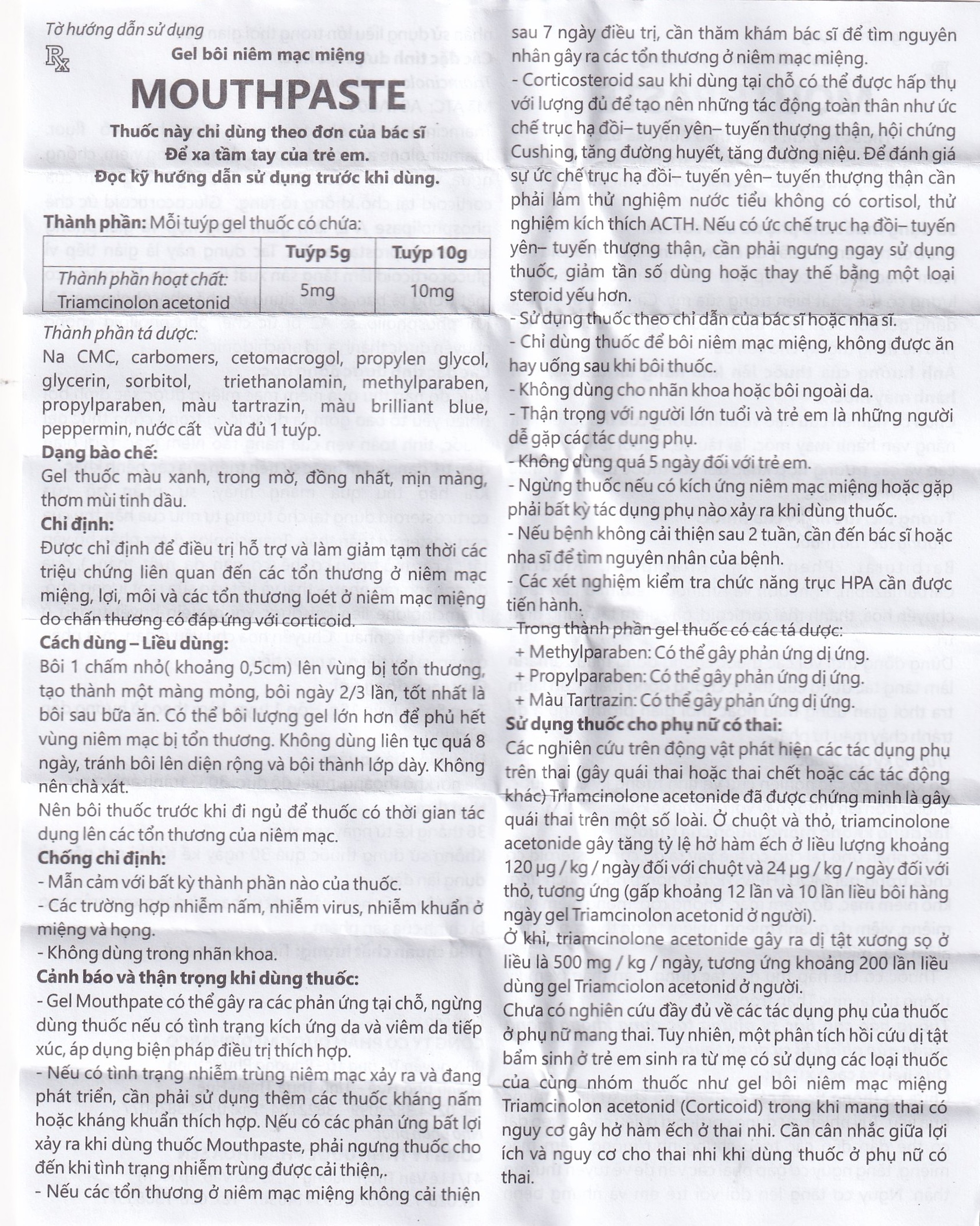 Gel bôi niêm mạc miệng Mouthpaste Medipharco giảm viêm, tổn thương (5g)