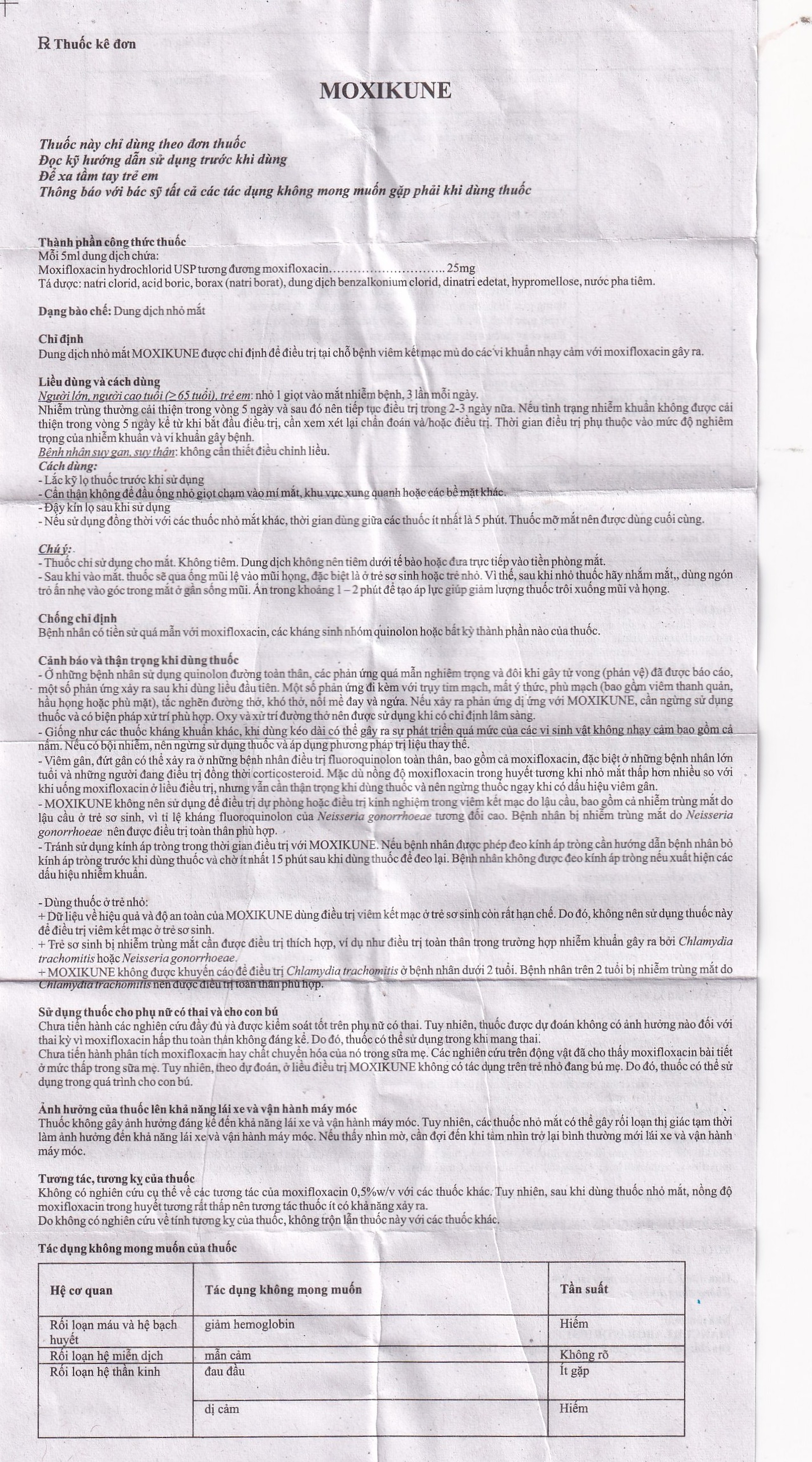 Dung dịch nhỏ mắt Moxikune điều trị các tình trạng nhiễm khuẩn mắt, chống viêm sau phẫu thuật (5ml)
