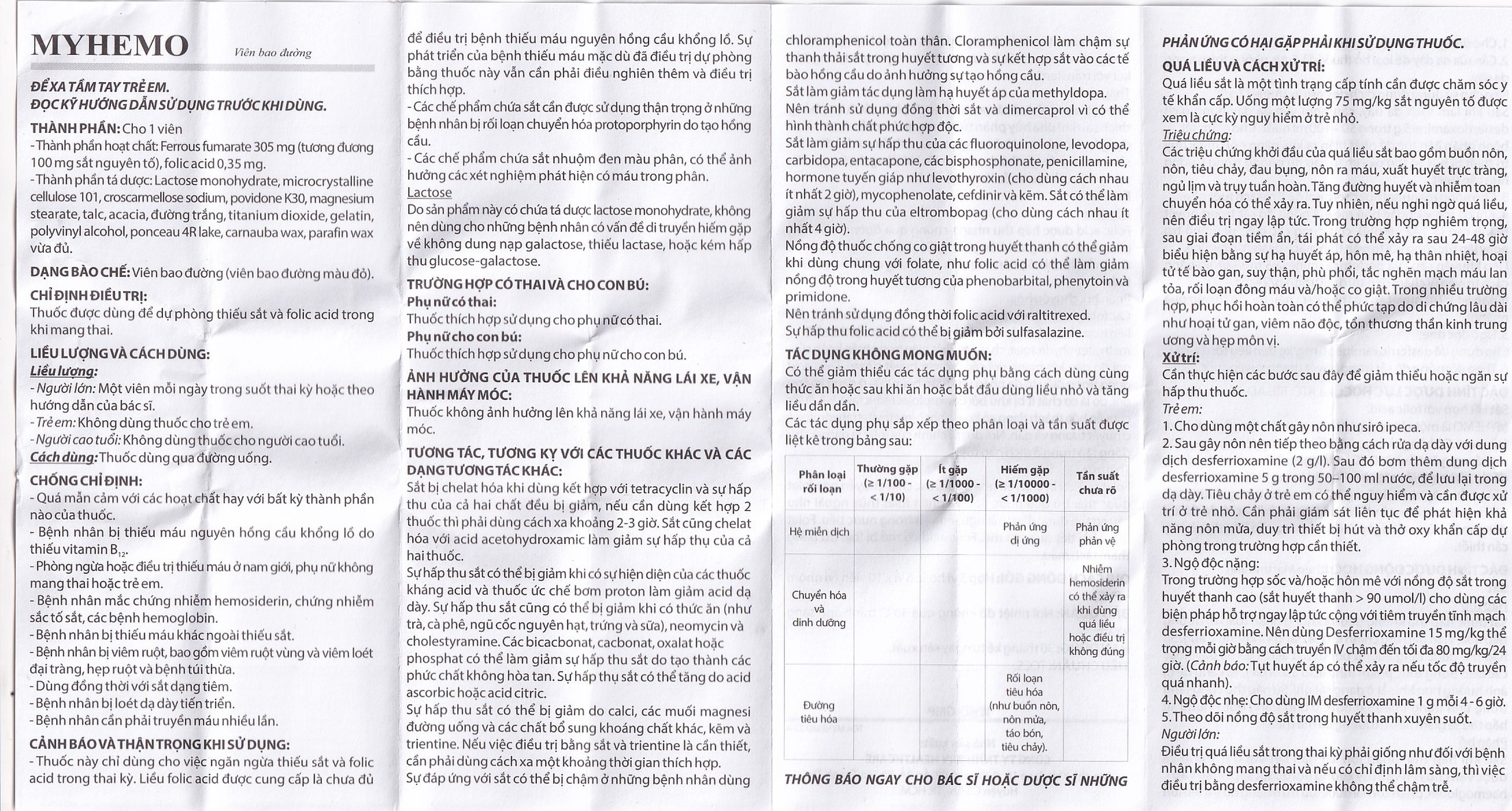 Thuốc Myhemo BRV điều trị dự phòng thiếu sắt và folic acid trong khi mang thai (3 vỉ x 10 viên)