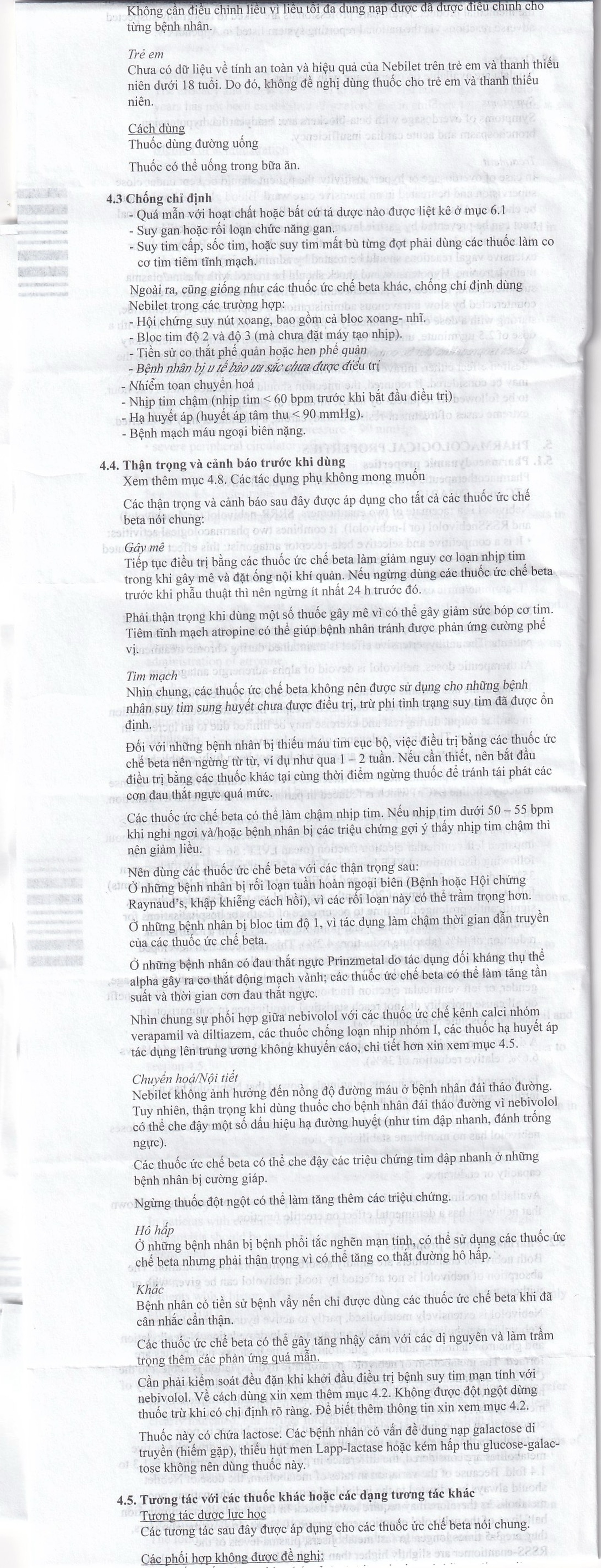 Thuốc Nebilet Nebivolol 5mg Menarini điều trị tăng huyết áp và suy tim mạn tính (2 vỉ x 14 viên)