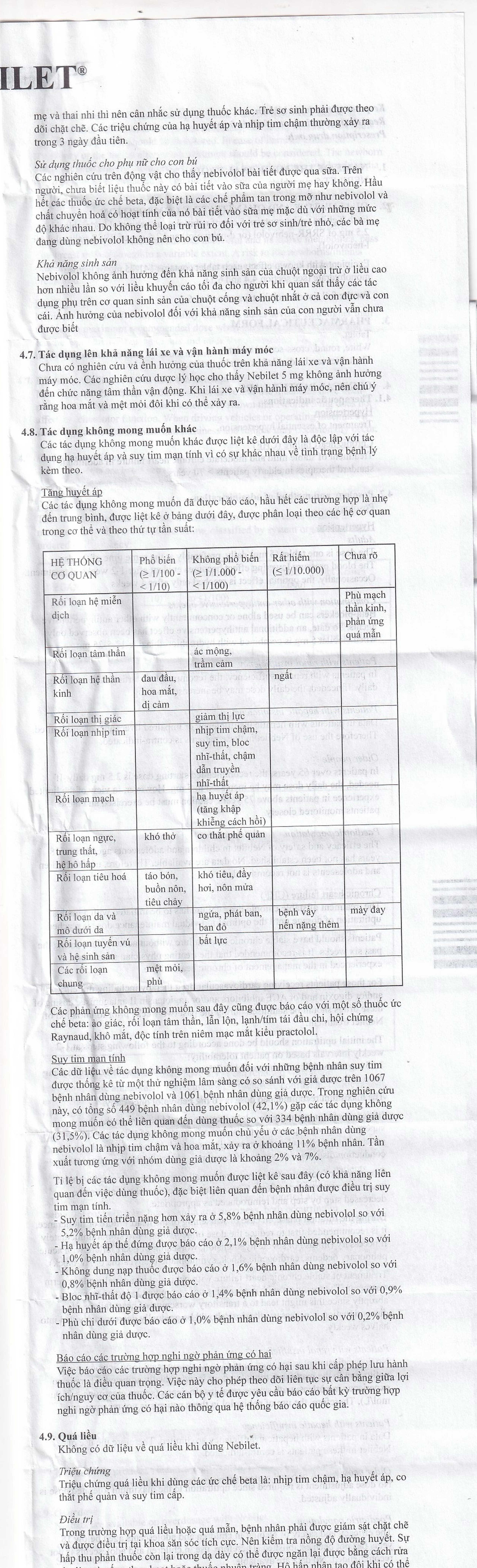 Thuốc Nebilet Nebivolol 5mg Menarini điều trị tăng huyết áp và suy tim mạn tính (2 vỉ x 14 viên)