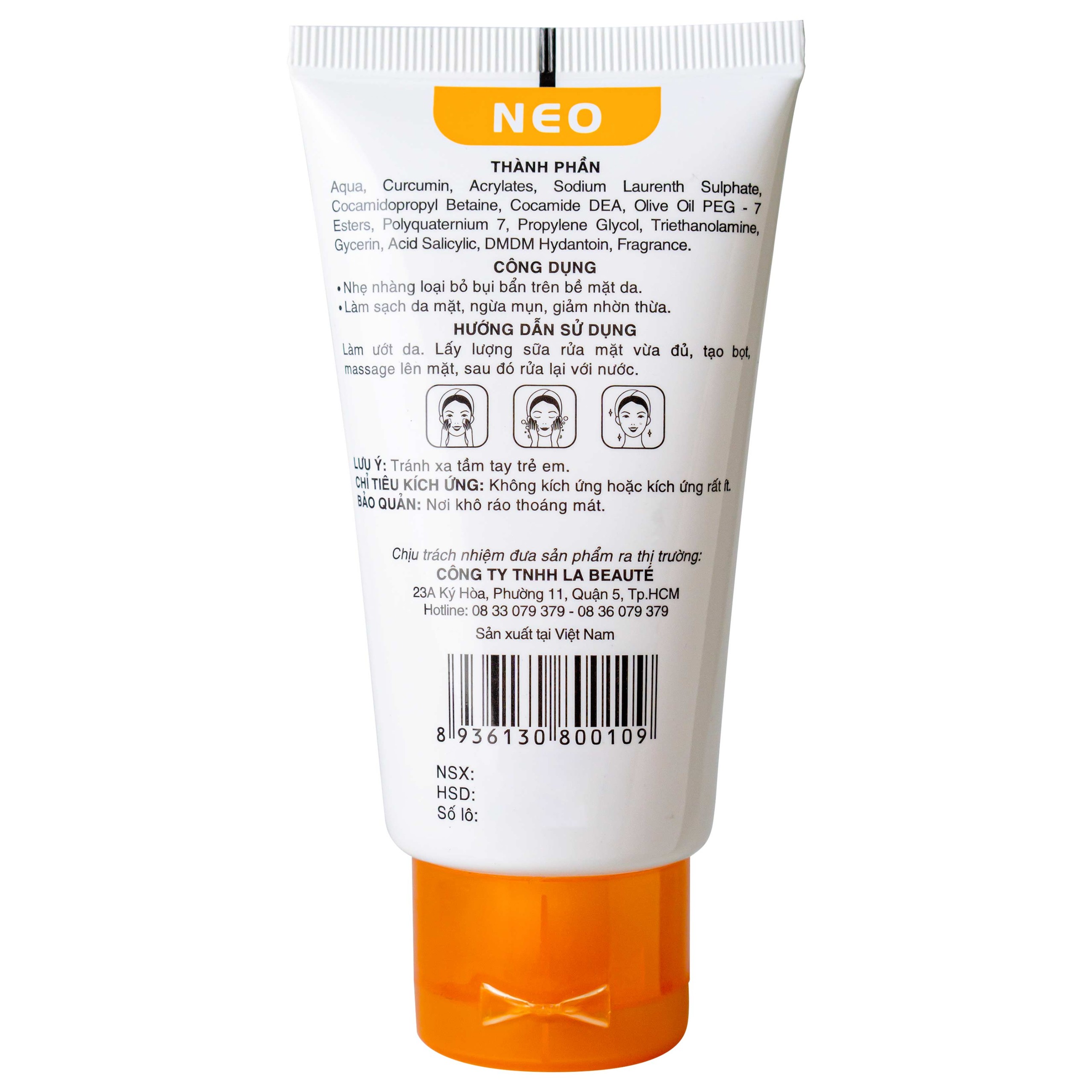 Sữa rửa mặt nghệ Nano Neo Cleanser ngừa mụn, ngừa sẹo, mờ vết thâm (86g)