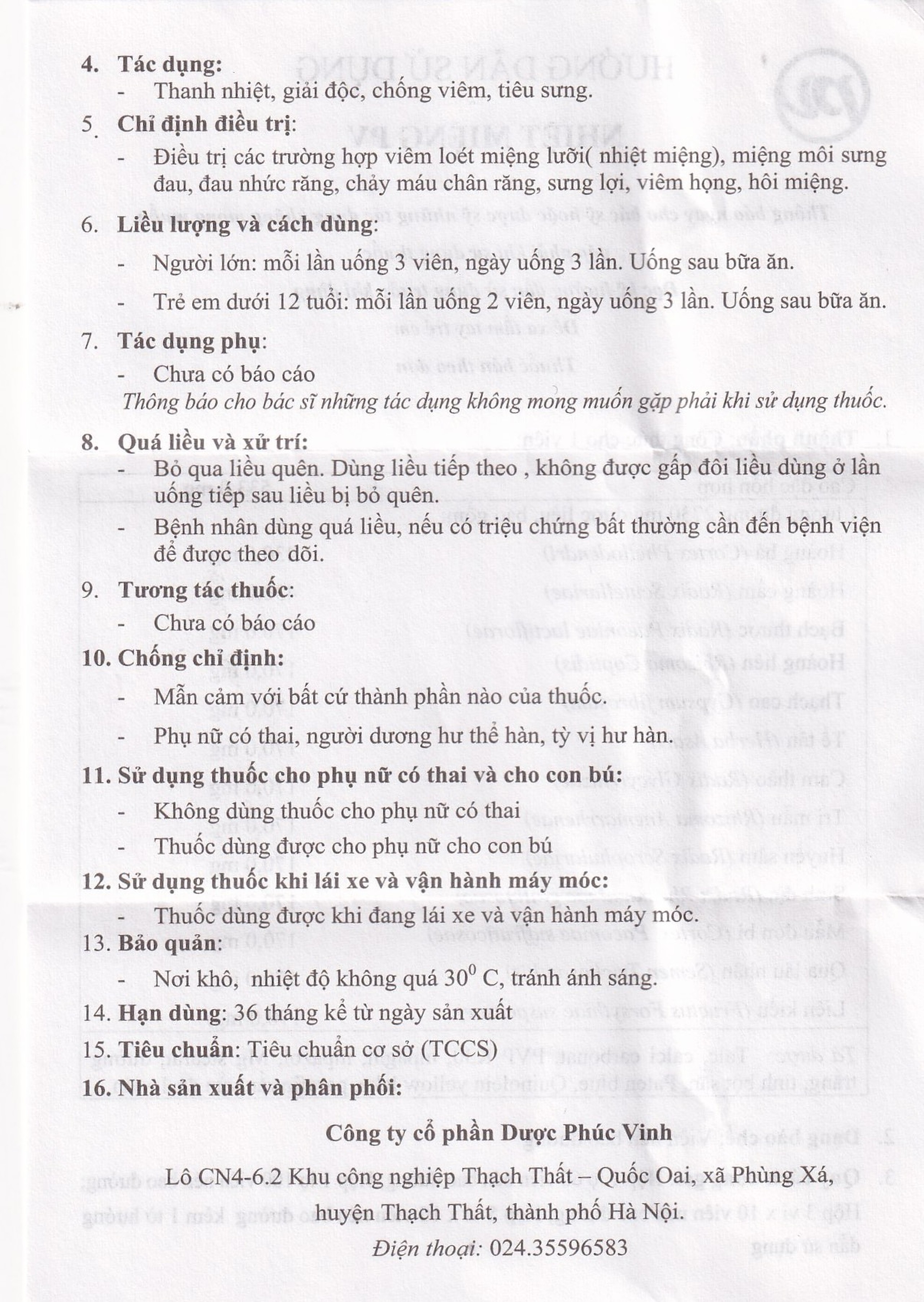 Thuốc Nhiệt Miệng PV điều trị viêm loét miệng, lưỡi và miệng môi sưng đau (5 vỉ x 10 viên)