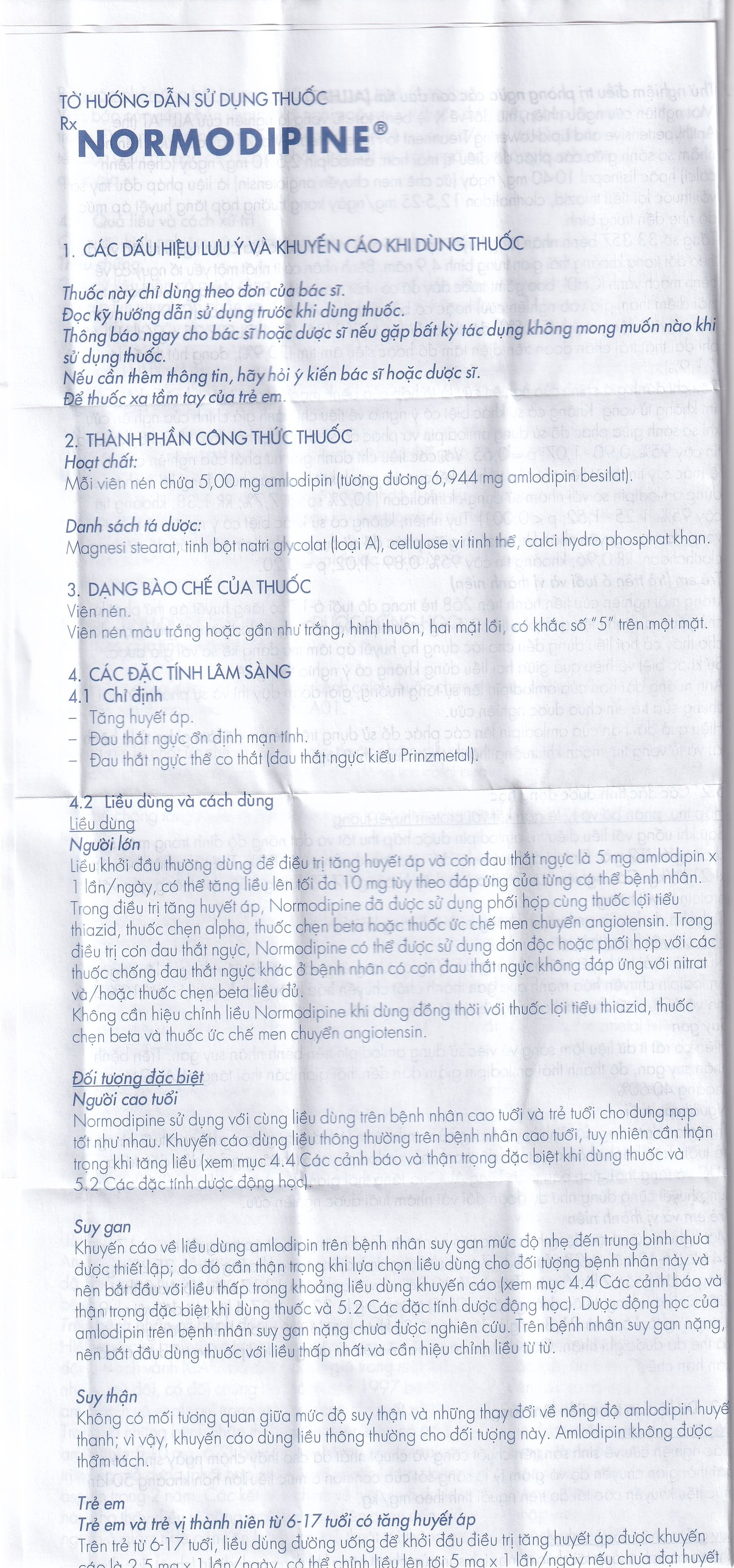 Viên nén Normodipine 5mg Gedeon điều trị tăng huyết áp, đau thắt ngực ổn định (3 vỉ x 10 viên)