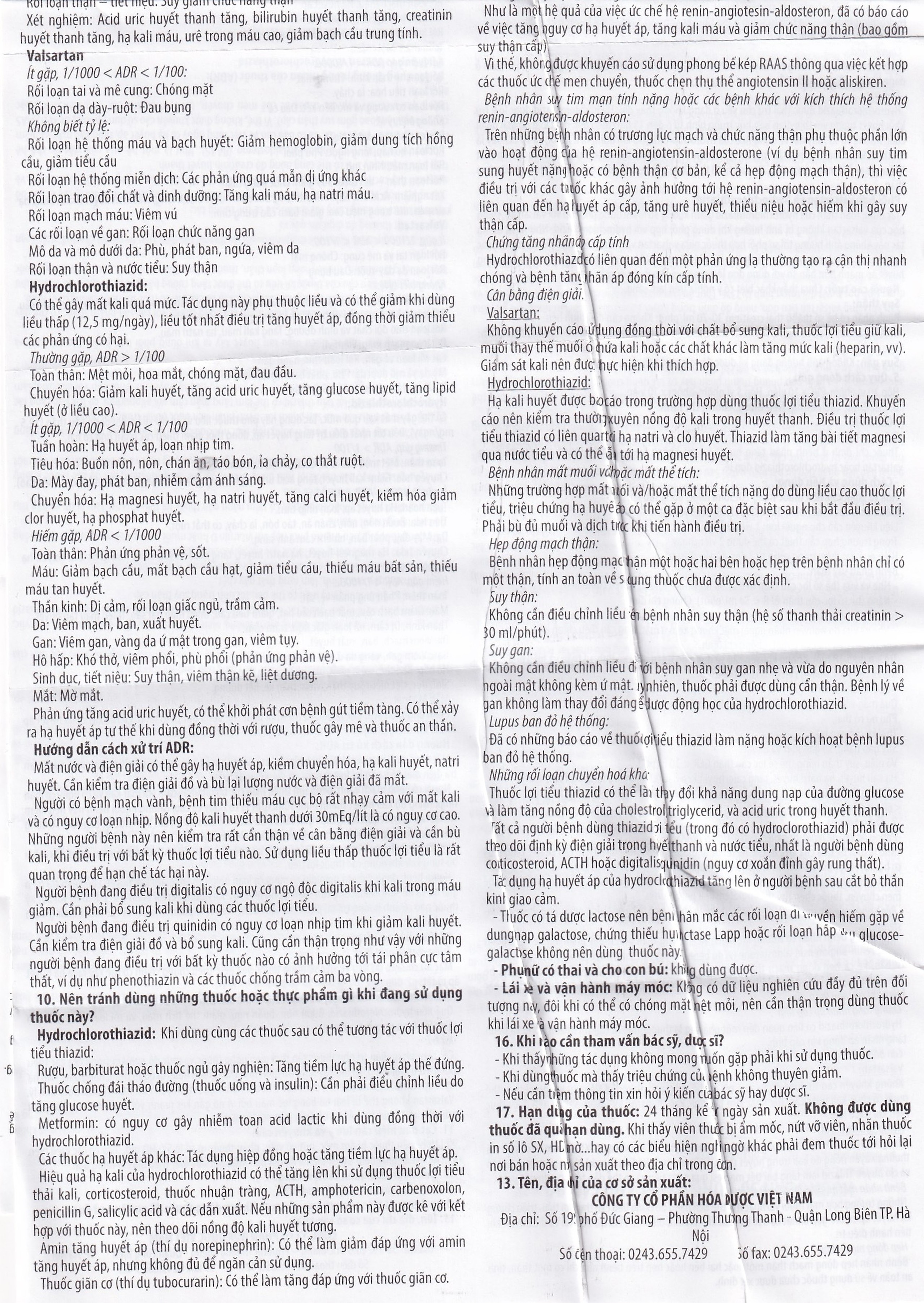 Thuốc Ocedio 80/12,5 VCP điều trị cao huyết áp (5 vỉ x 10 viên)