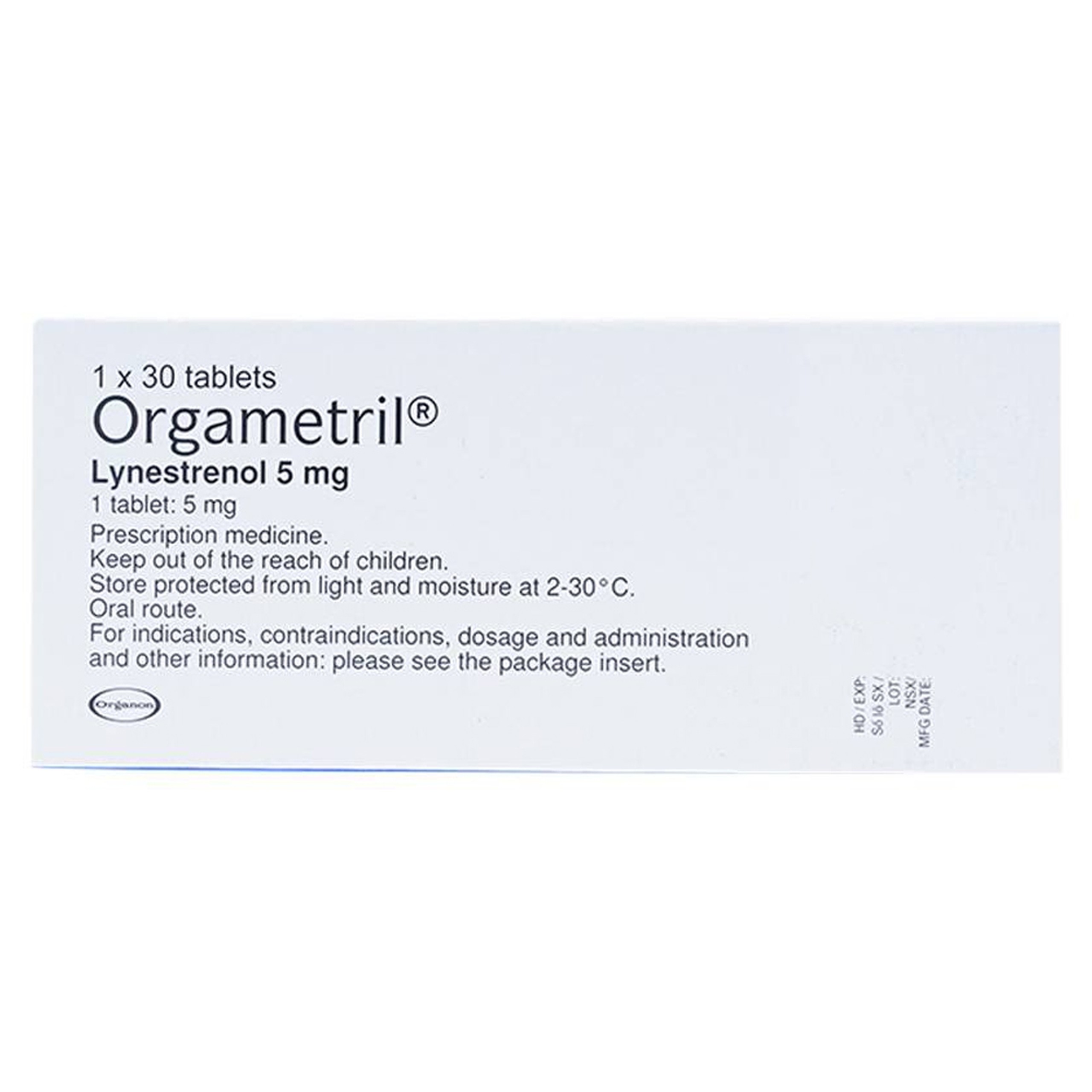 Viên nén Orgametril 5mg MSD điều trị đa kinh, rong kinh, rong huyết (1 vỉ x 30 viên)