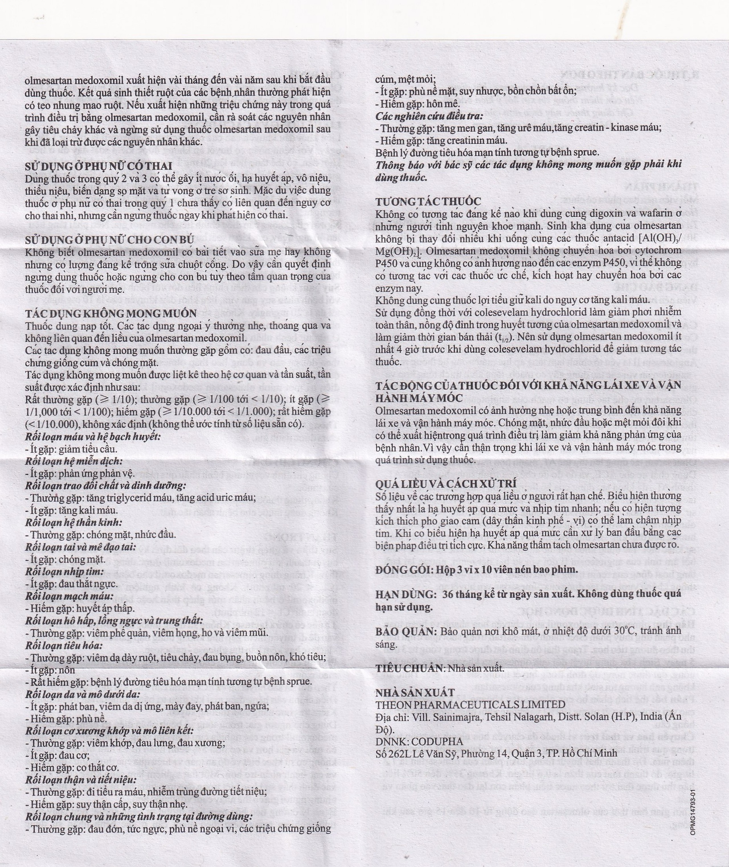 Viên nén Osart-20 Theon Pharma điều trị tăng huyết áp, xơ vữa động mạch (3 vỉ x 10 viên)