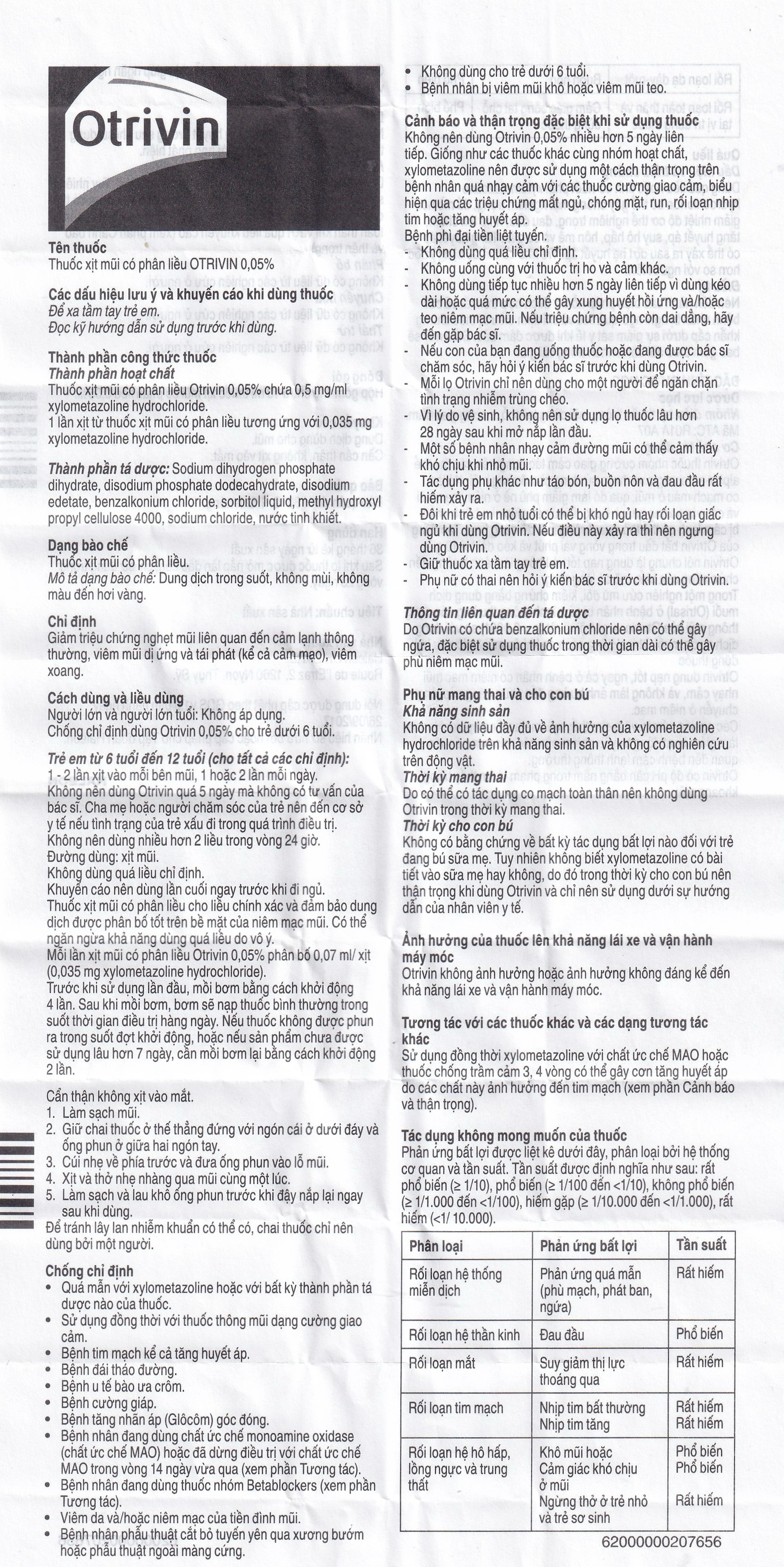 Thuốc xịt mũi Otrivin 0.05% GSK giảm triệu chứng nghẹt mũi, viêm mũi dị ứng (10ml)