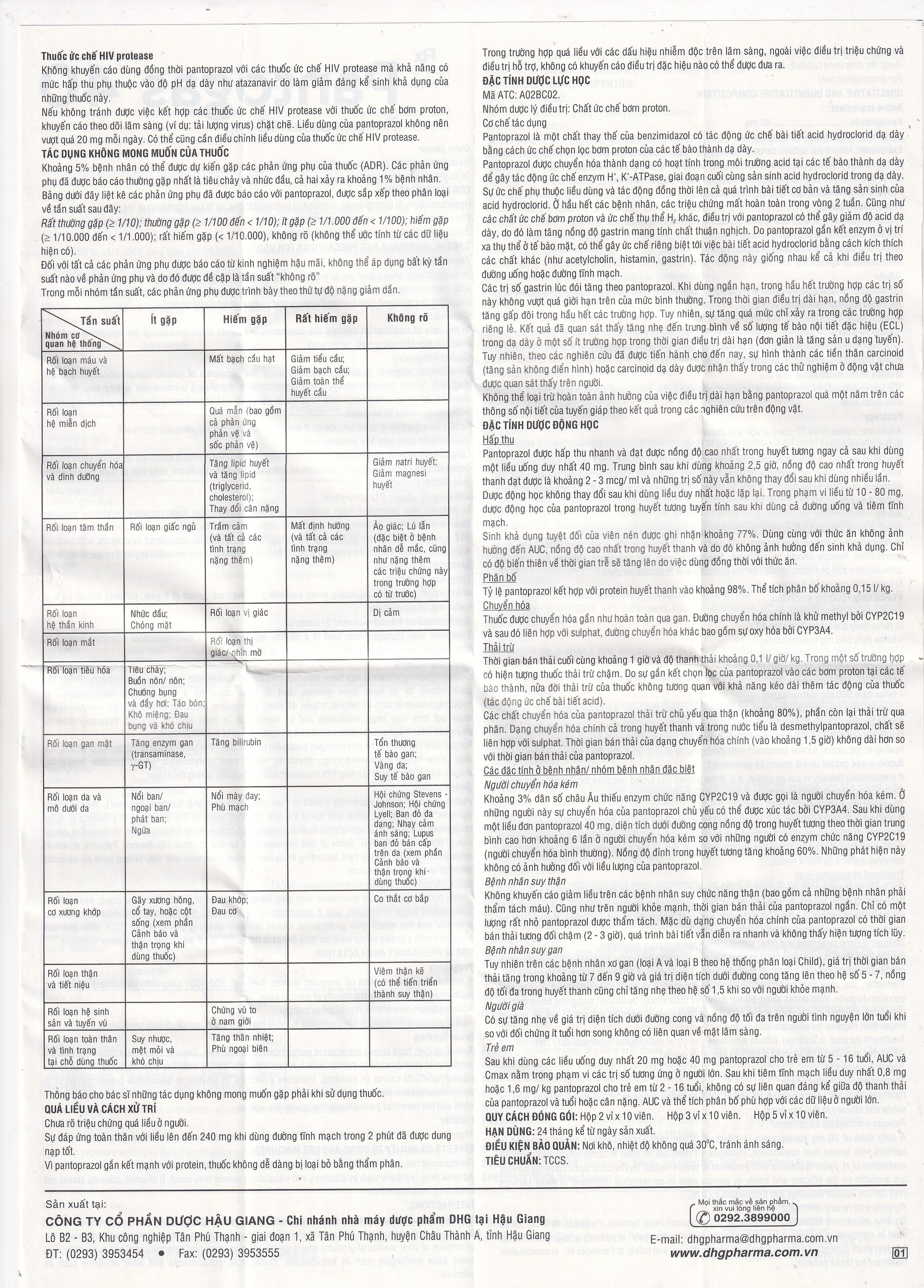 Thuốc Pantogas 40 DHG điều trị viêm thực quản trào ngược (2 vỉ x 10 viên)