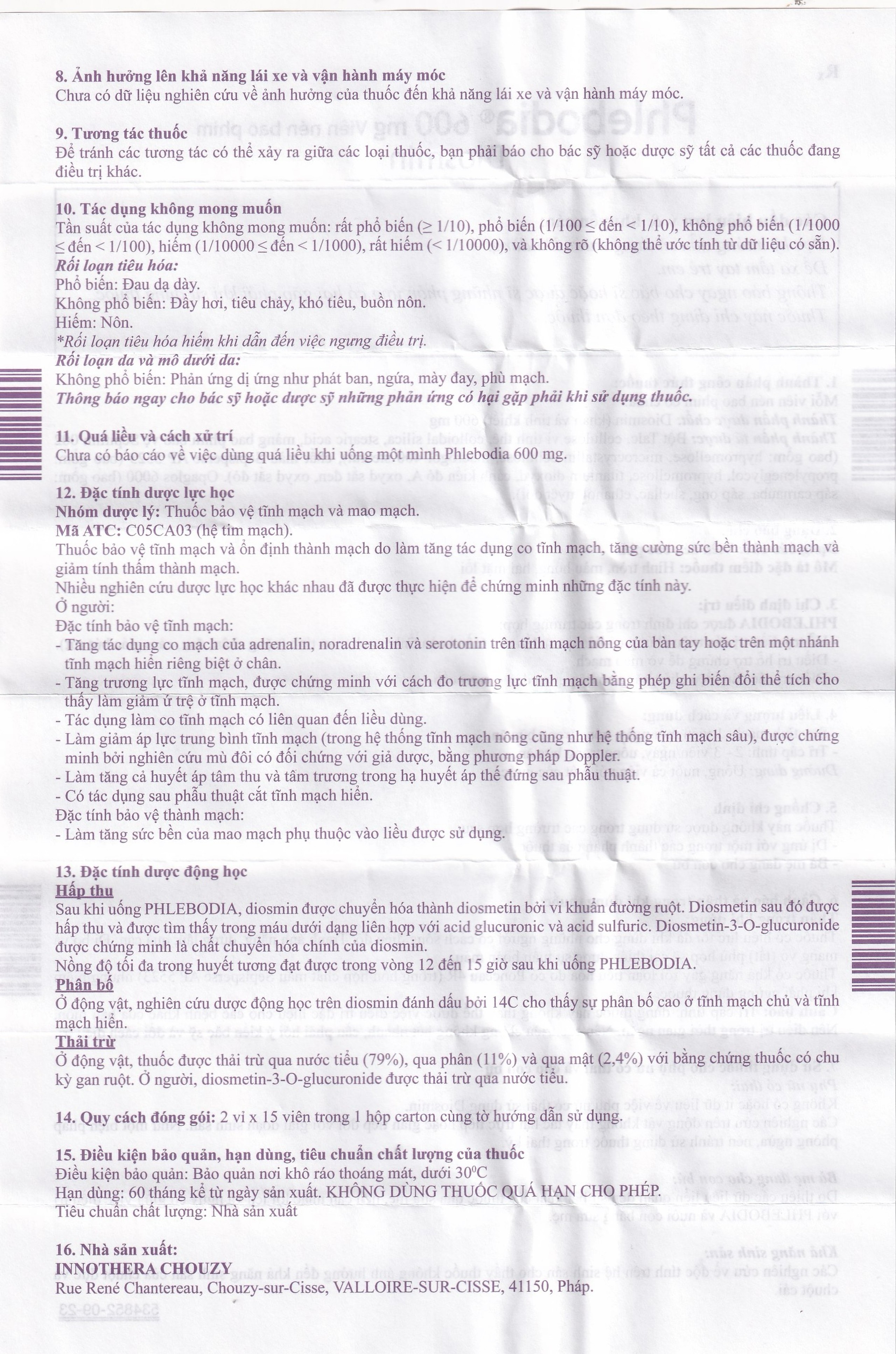 Thuốc Phlebodia 600mg Innothera điều trị trĩ cấp tính, suy tuần hoàn (2 vỉ x 15 viên)