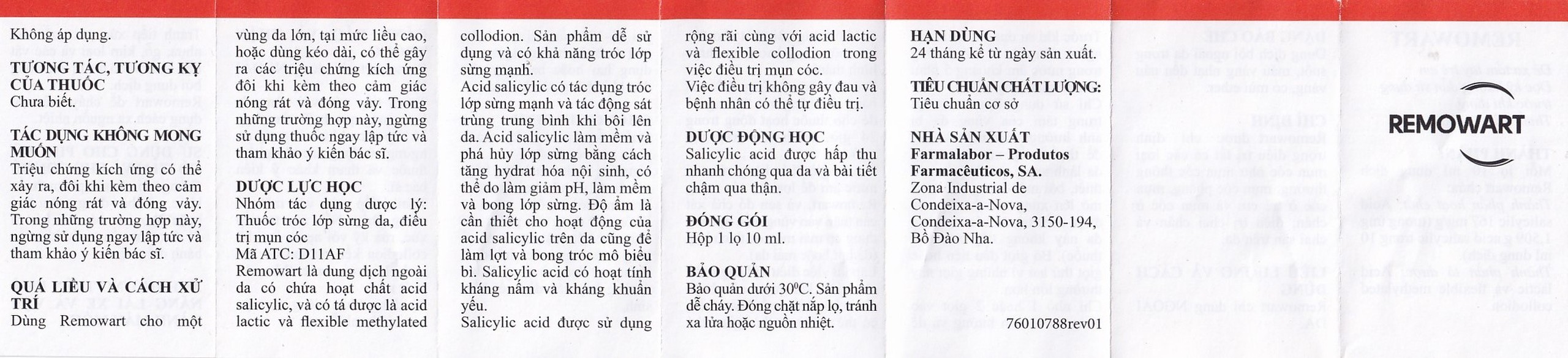 Dung dịch bôi ngoài da Remowart Farmalabor điều trị mụn cóc, chai chân và chai sần trên da (10ml)