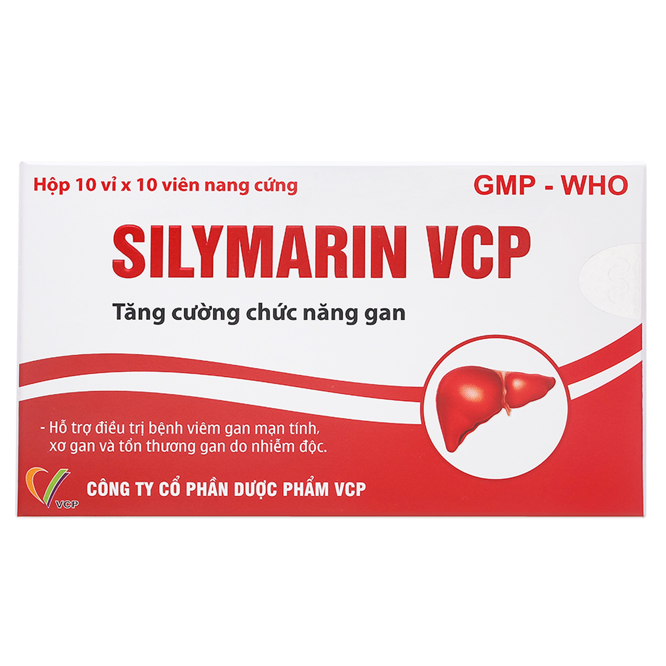 Thuốc Silymarin VCP điều trị bệnh viêm gan mạn tính, xơ gan (10 vỉ x 10 viên)