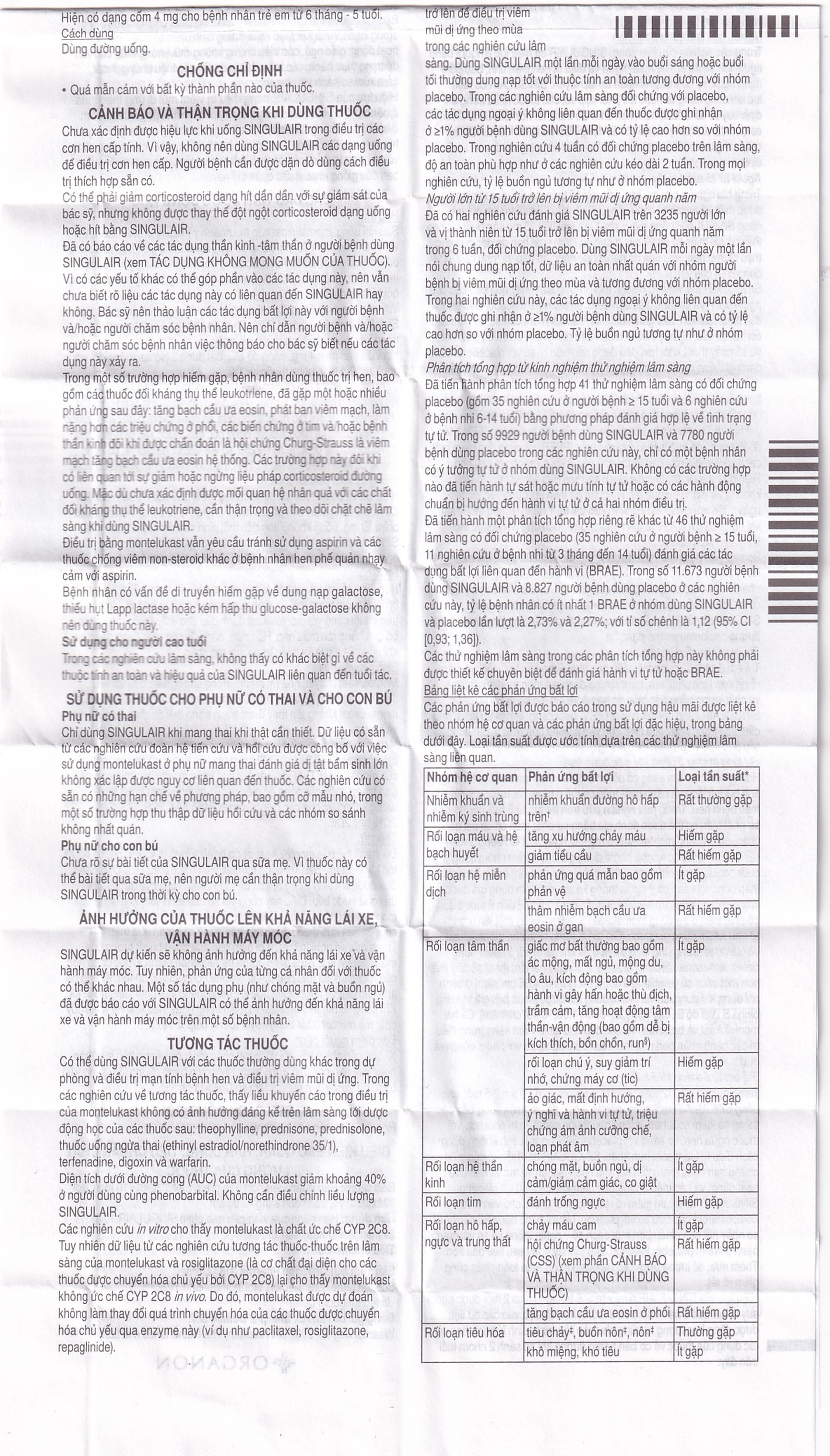 Thuốc Singulair 10mg Organon Pharma điều trị hen dai dẳng từ nhẹ đến trung bình (2 vỉ x 14 viên)