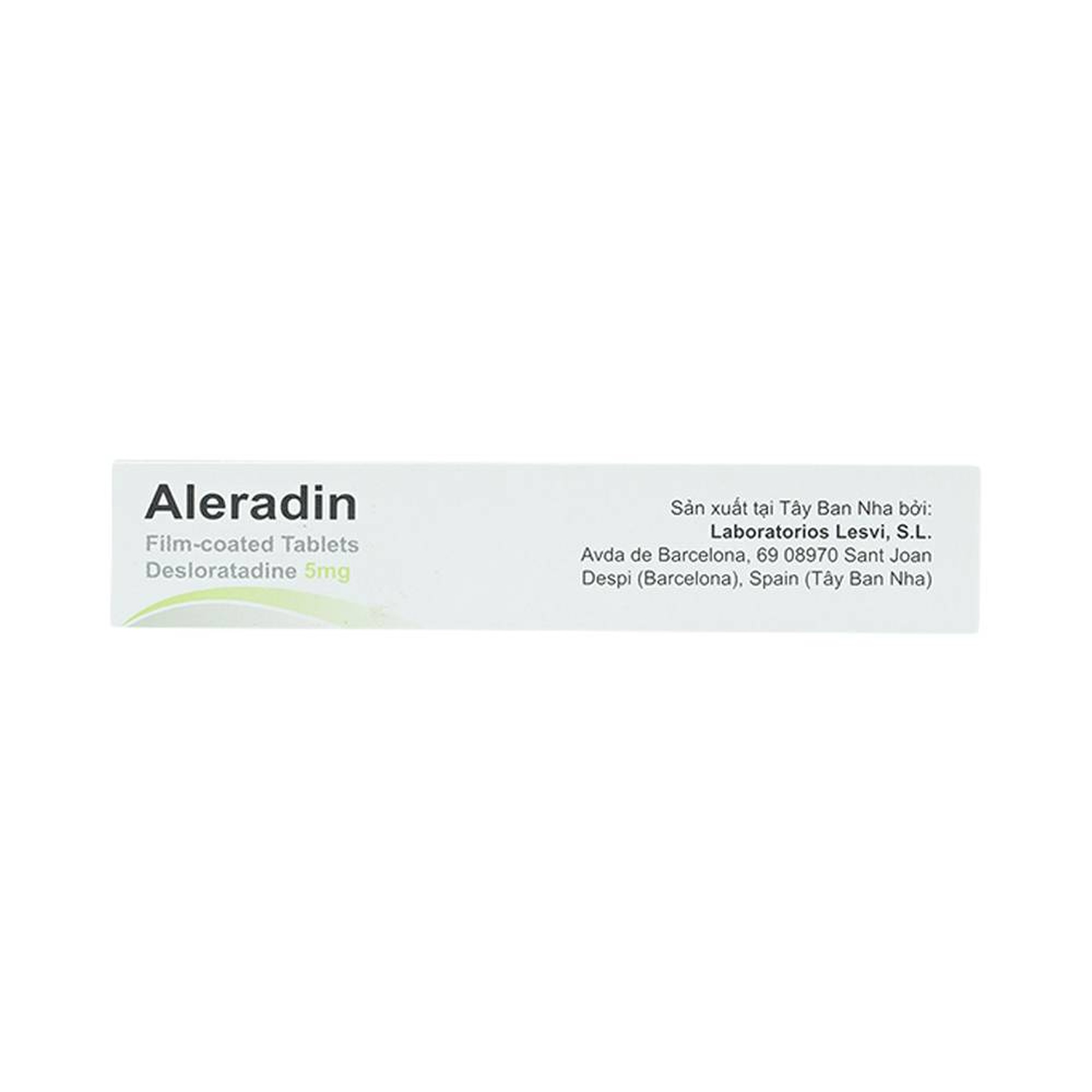 Thuốc Aleradin 5mg giảm các triệu chứng viêm mũi dị ứng theo mùa, mày đay (3 vỉ x 10 viên)