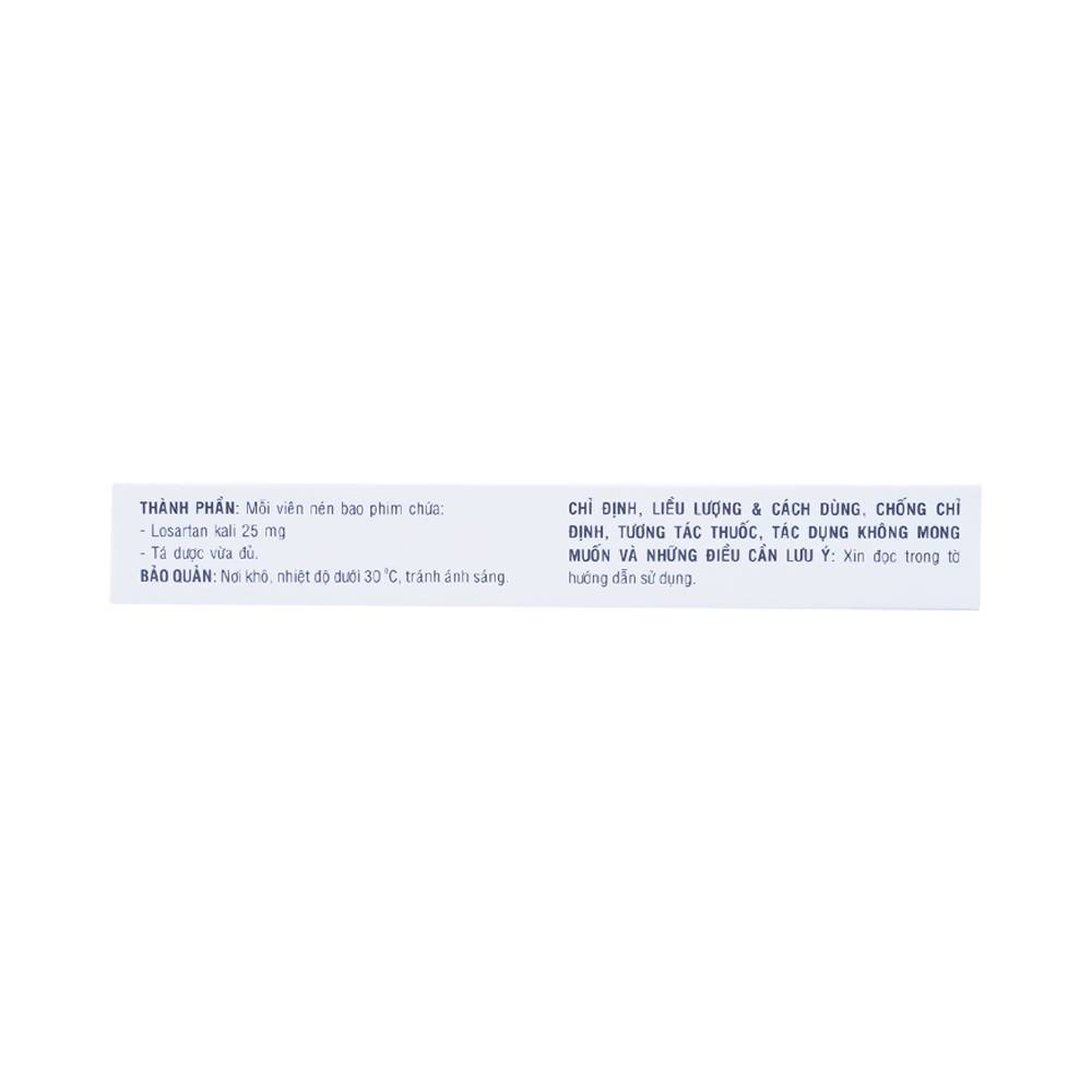 Viên nén Losartan 25mg Domesco điều trị tăng huyết áp, giảm bệnh tim mạch (1 vỉ x 10 viên)