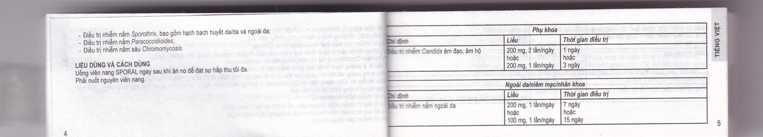 Thuốc Sporal Janssen điều trị các bệnh nấm phụ khoa, da, toàn thân (1 vỉ x 4 viên)