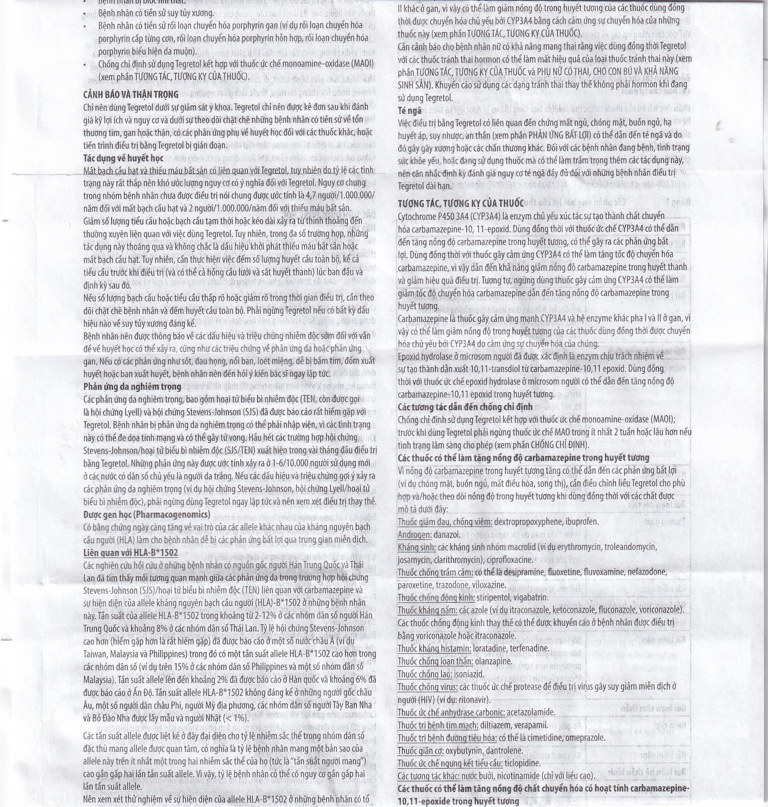 Thuốc Tegretol CR 200 điều trị bệnh động kinh (5 vỉ x 10 viên)